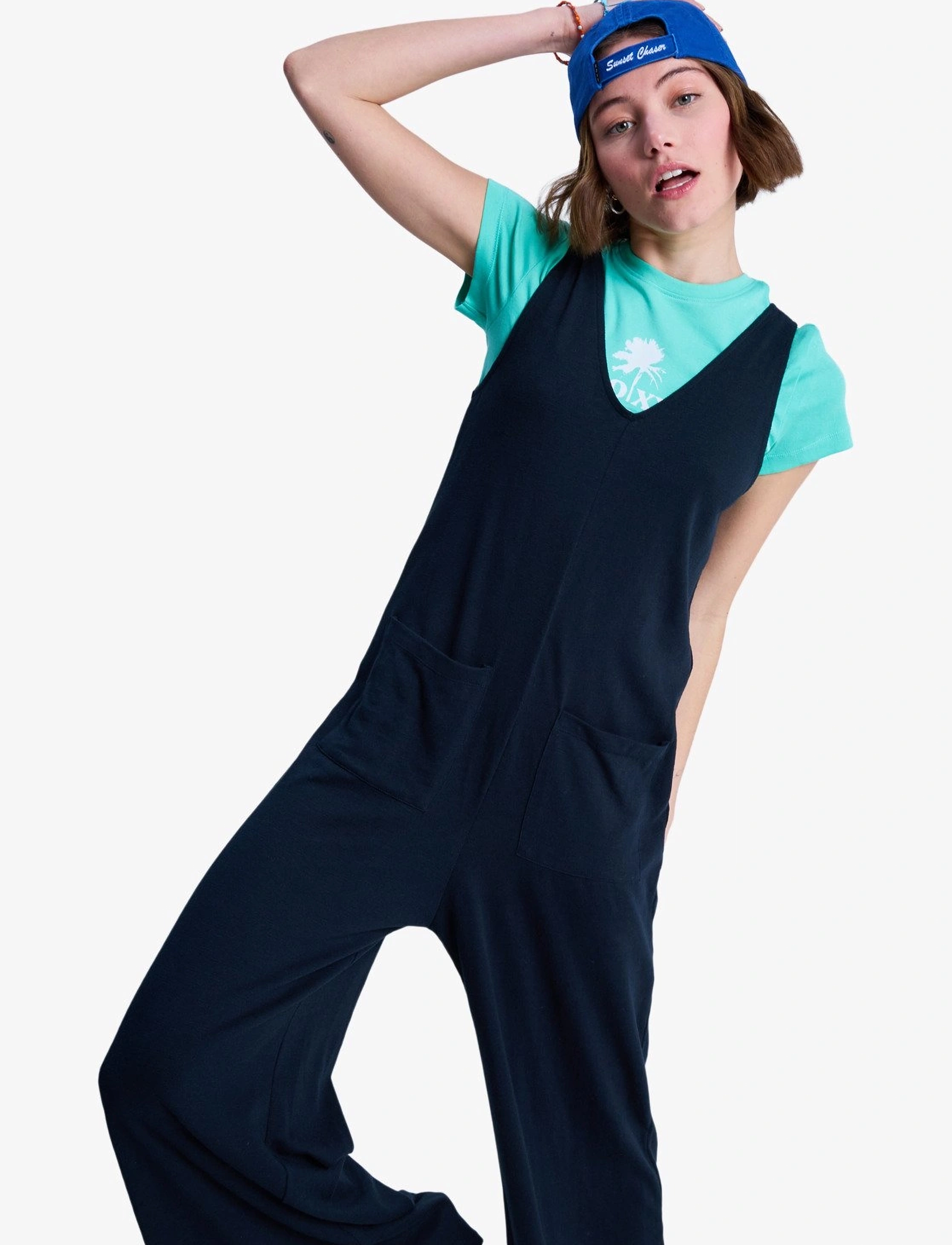 Roxy Bright Passage Jumper, Kvinder, Vid Ben Jumpsuit, Sort, Str: S