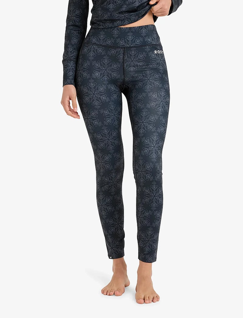 Roxy - DAYBREAK BRUSHED PANTS - funkionsunterwäsche - hosen - true black snowflakes - 0