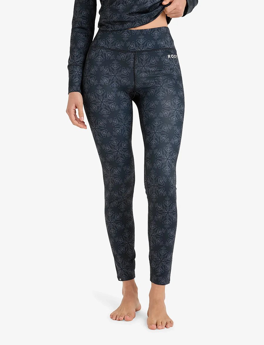 Roxy - DAYBREAK BRUSHED PANTS - funkionsunterwäsche - hosen - true black snowflakes - 0