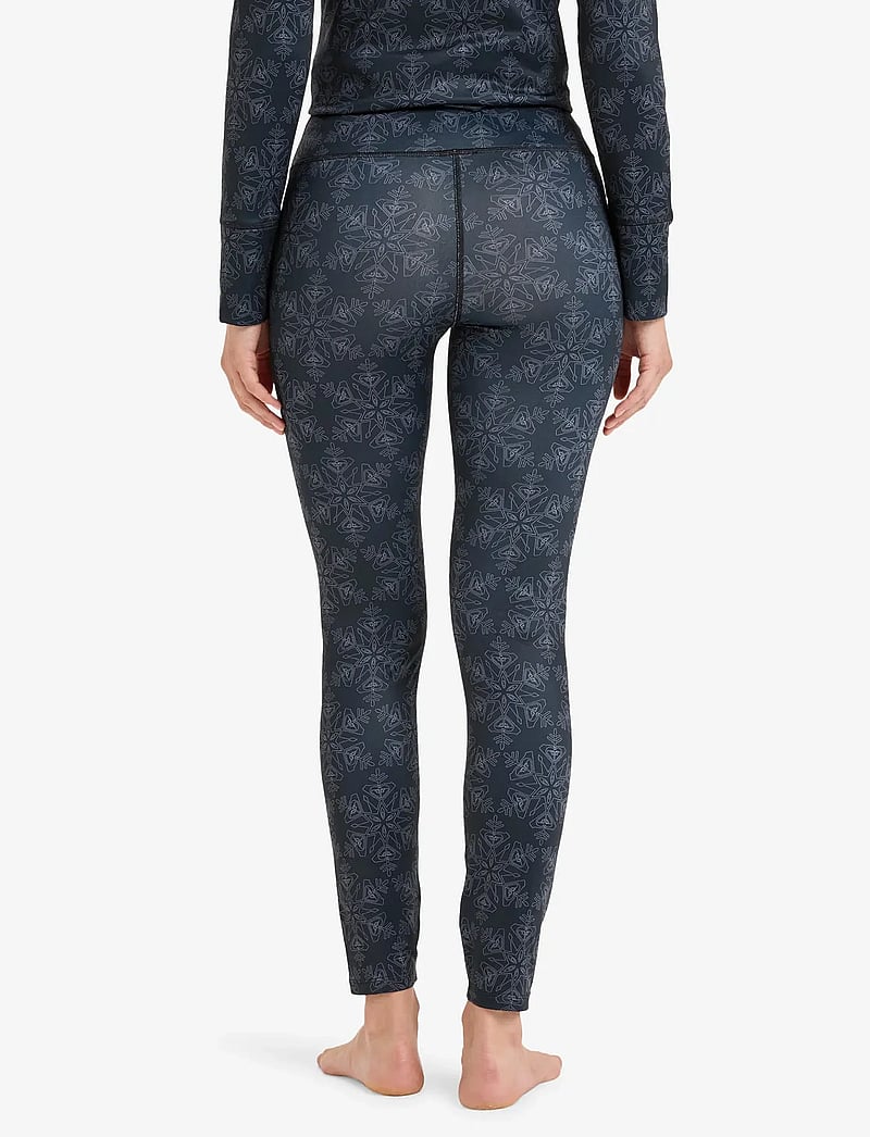 Roxy - DAYBREAK BRUSHED PANTS - aluskihina kantavad püksid - true black snowflakes - 3