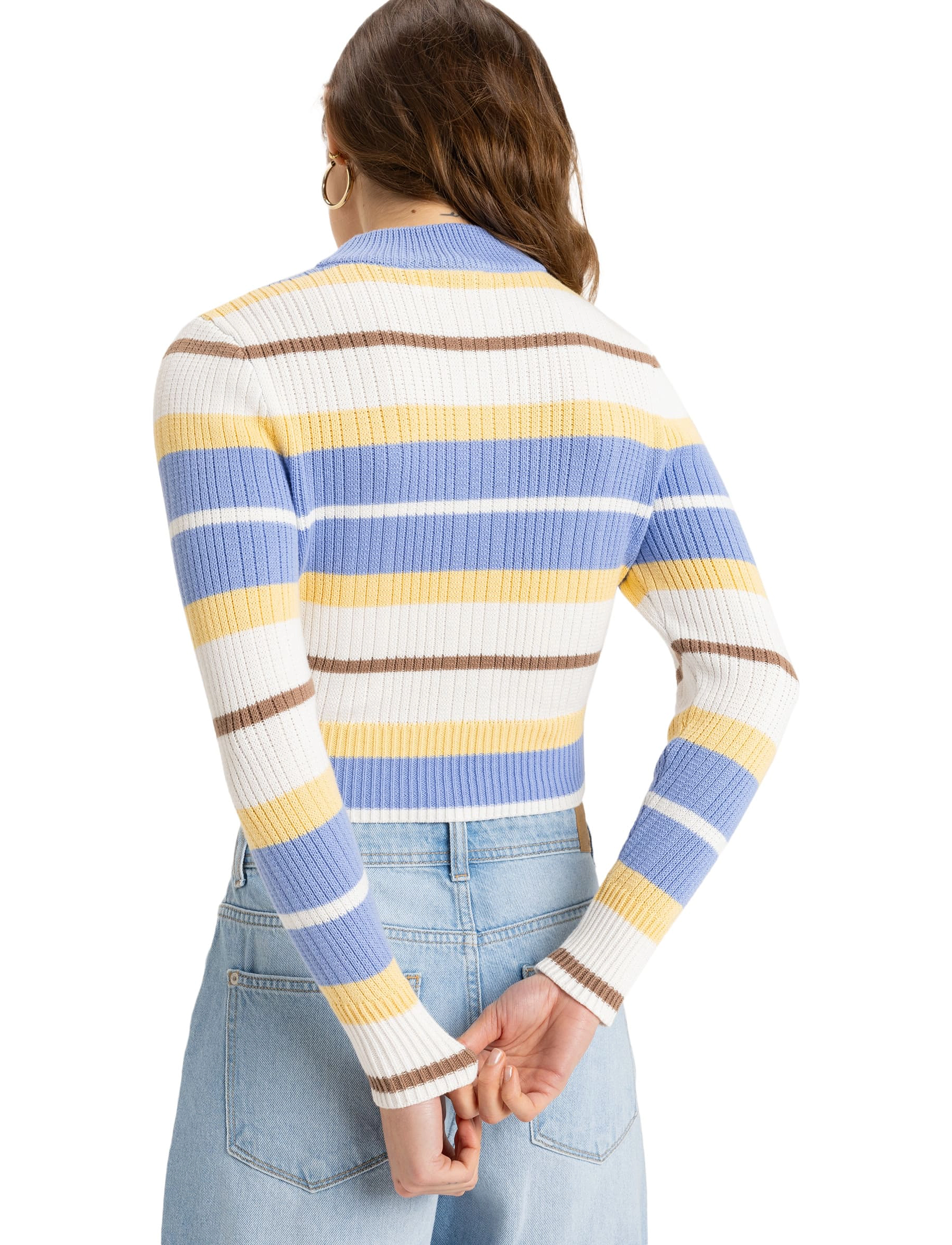 Roxy - PLAYA MORNING SWEATER - knitwear - grapemist playa morning stripe - 3