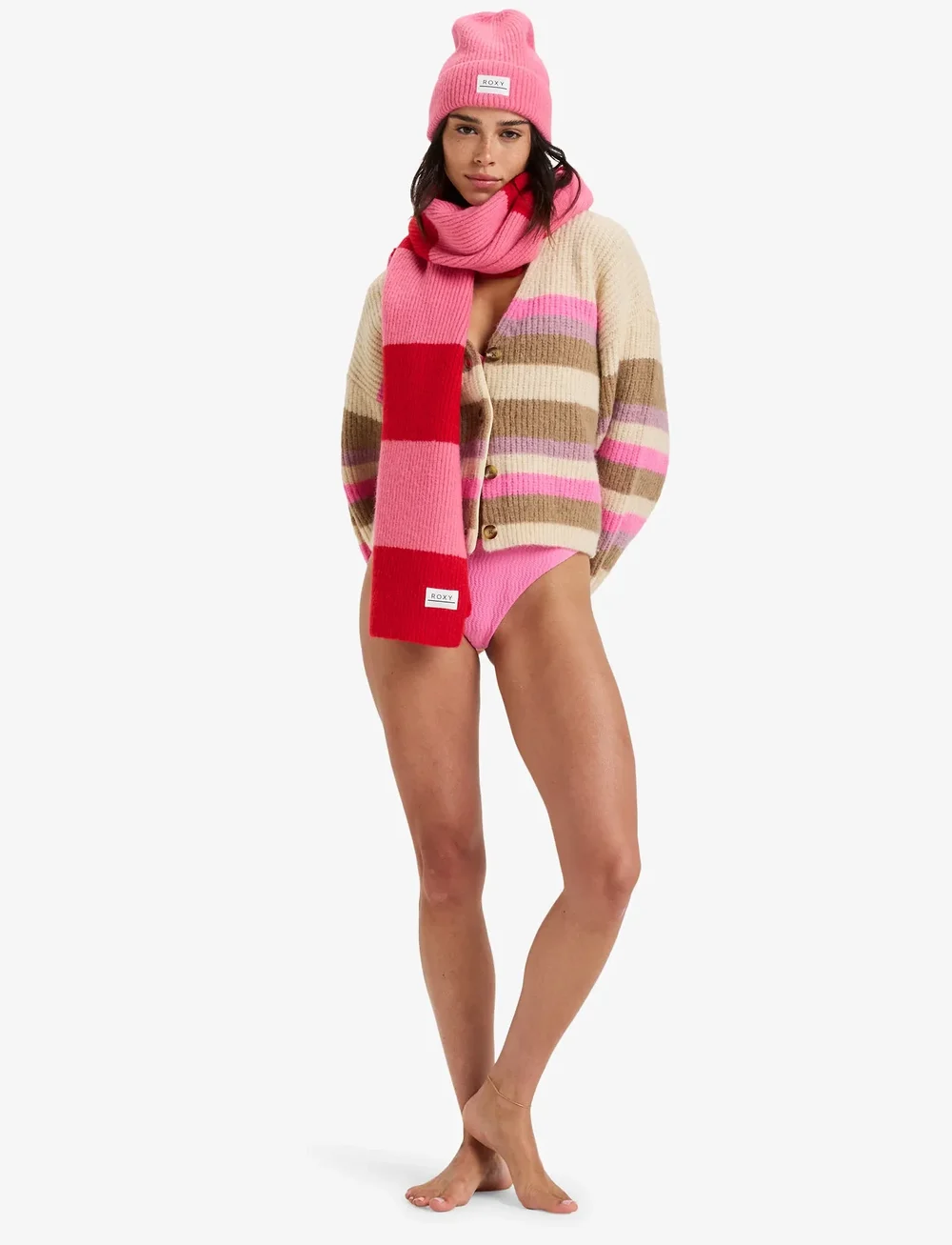 Roxy - MARBLE TILES STRIPE - dressipluusid ja pusad - parchment - 4