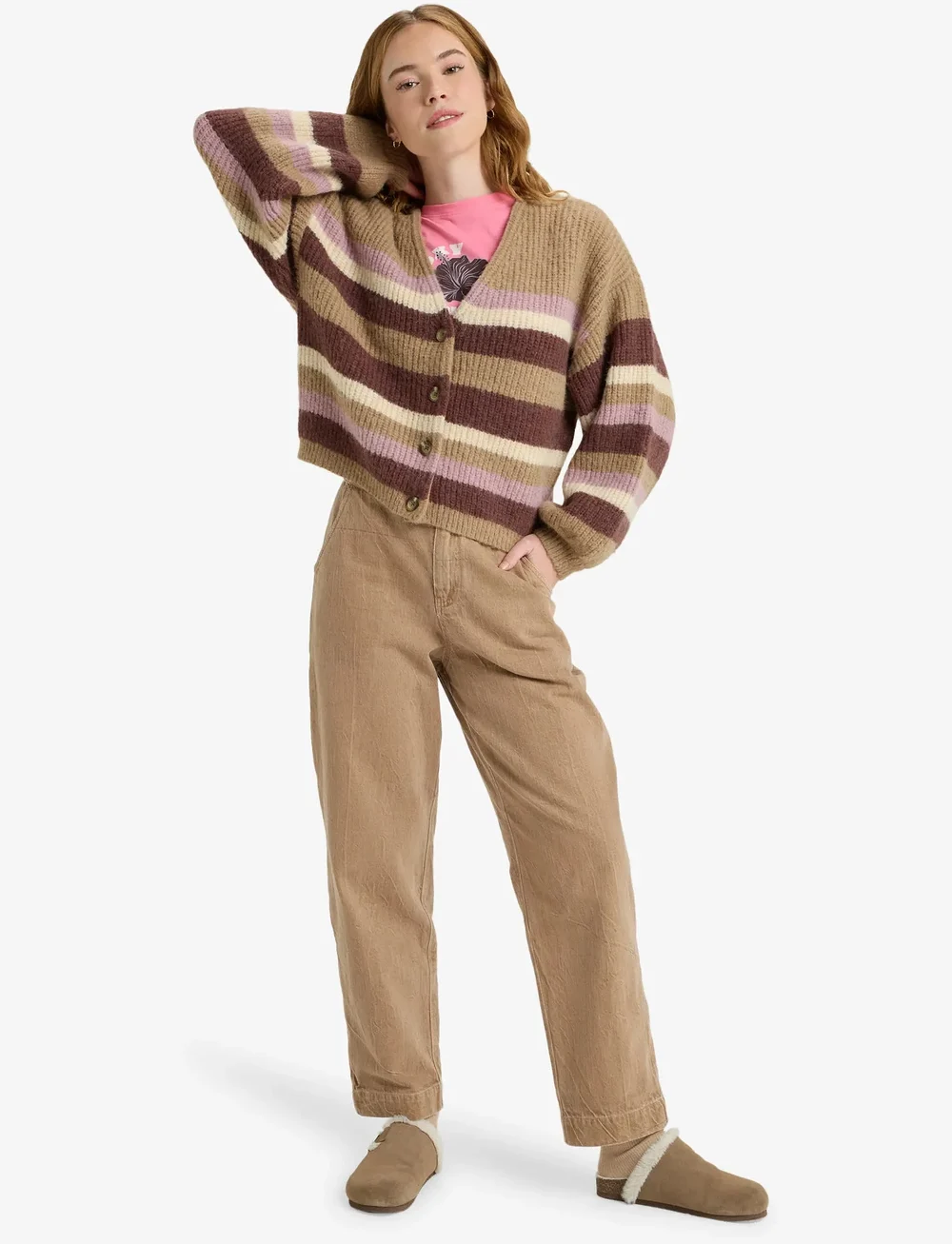 Roxy - MARBLE TILES STRIPE - sweatshirts - woodsmoke - 4