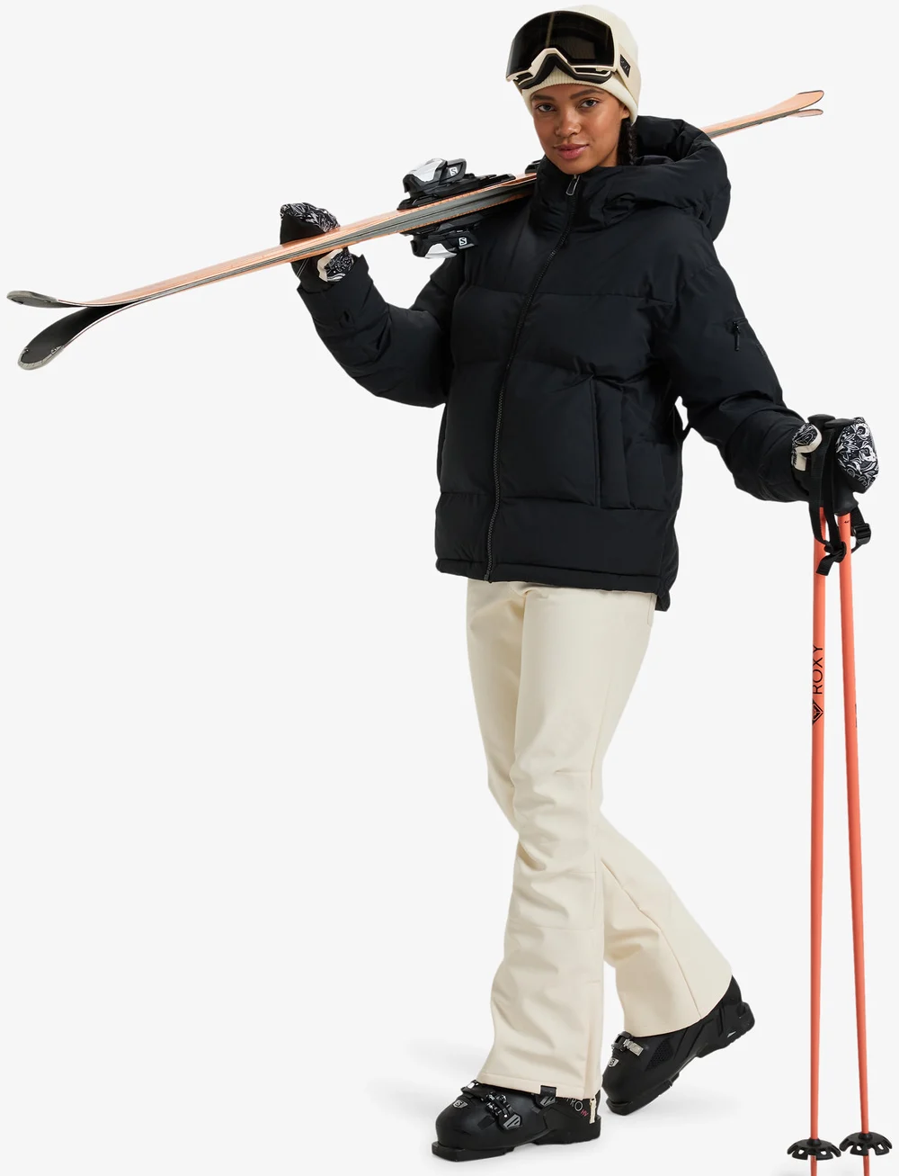 Roxy - ALOFTED PUFFY JK - skidkläder - true black - 4