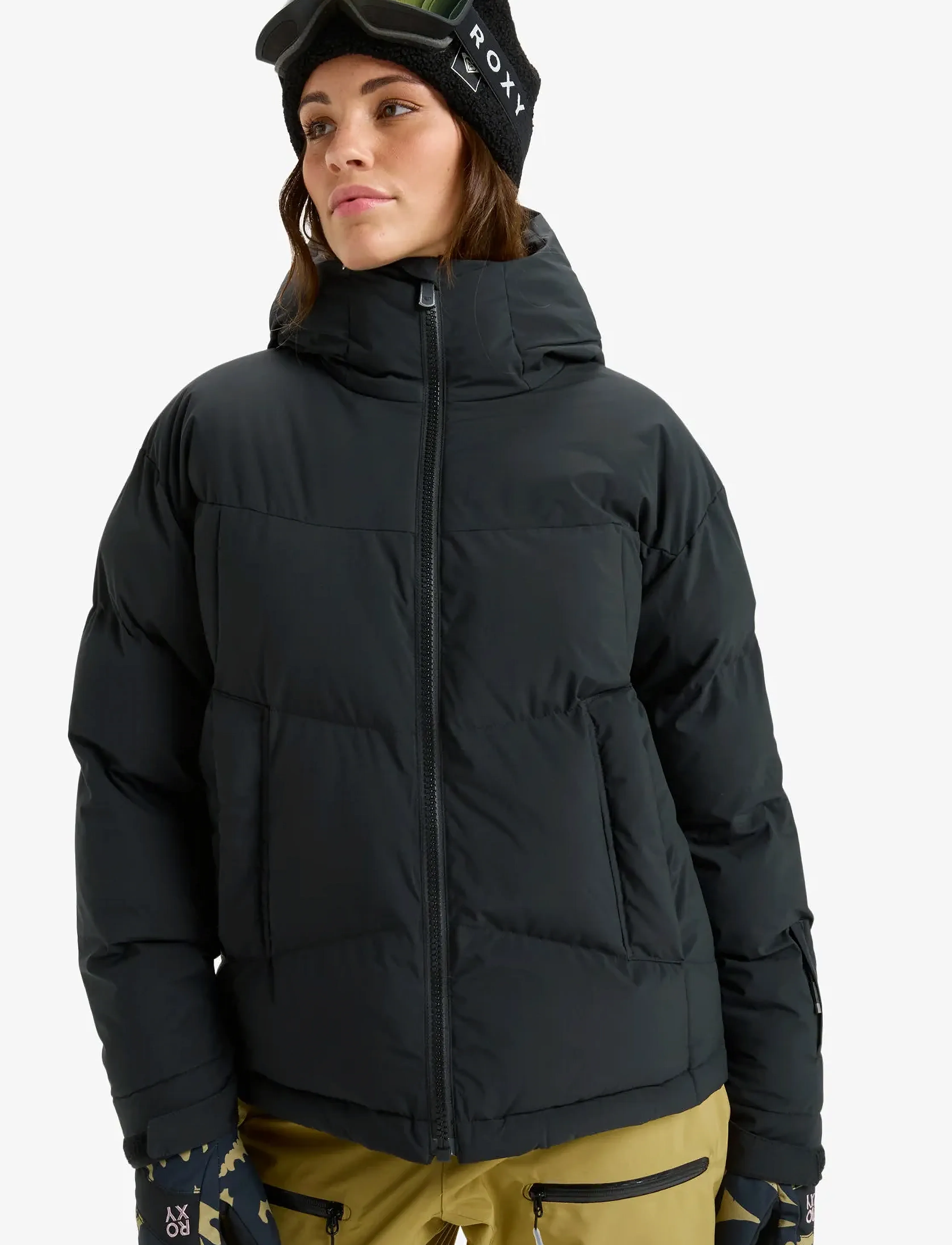 Roxy Alofted Puffy Jk, S, Black, Sport Jackets > Sport Ski Jackets, Dame
