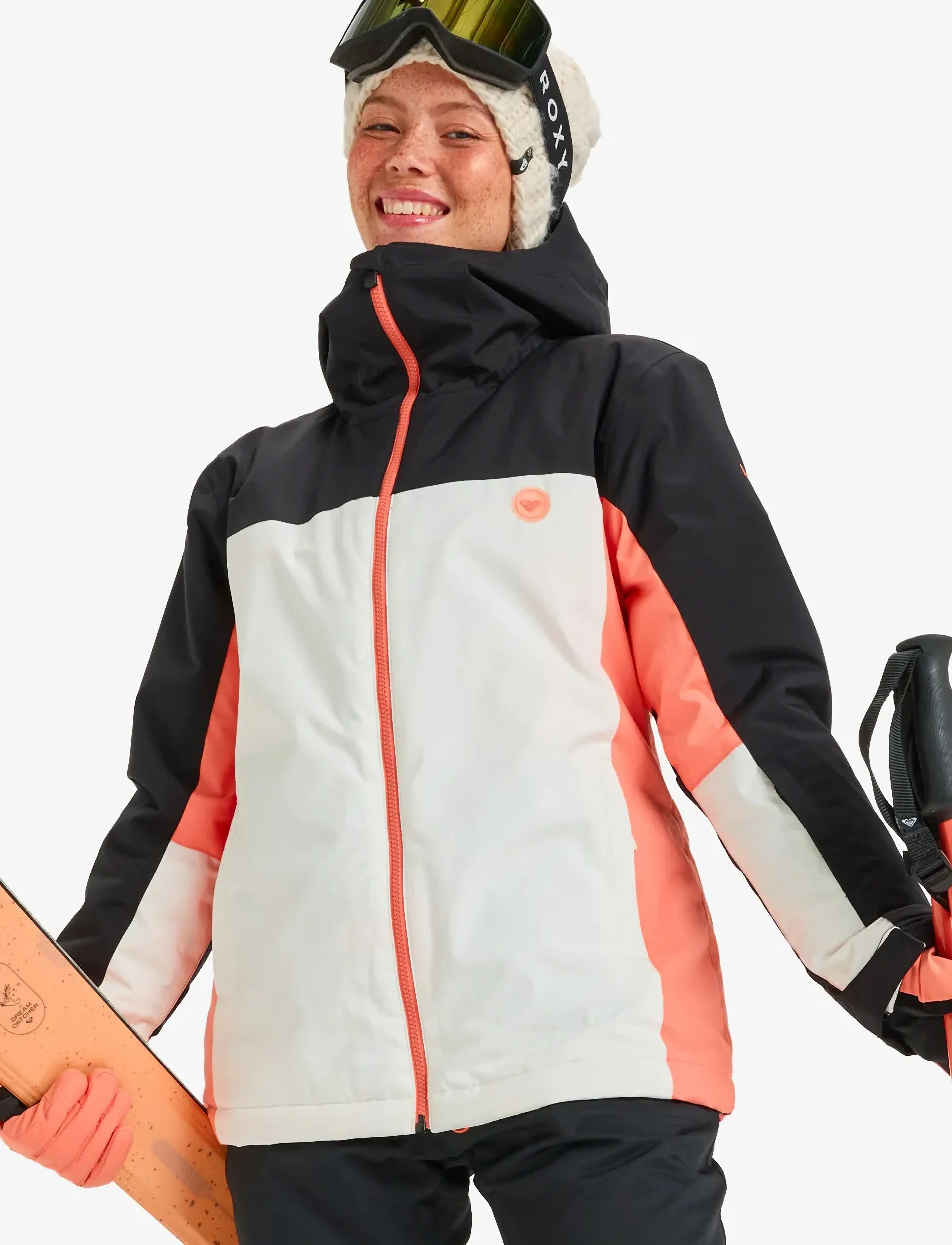Roxy Galaxy Jk, Kvinder, Skijakke Med Hætte, Sort, Str: L