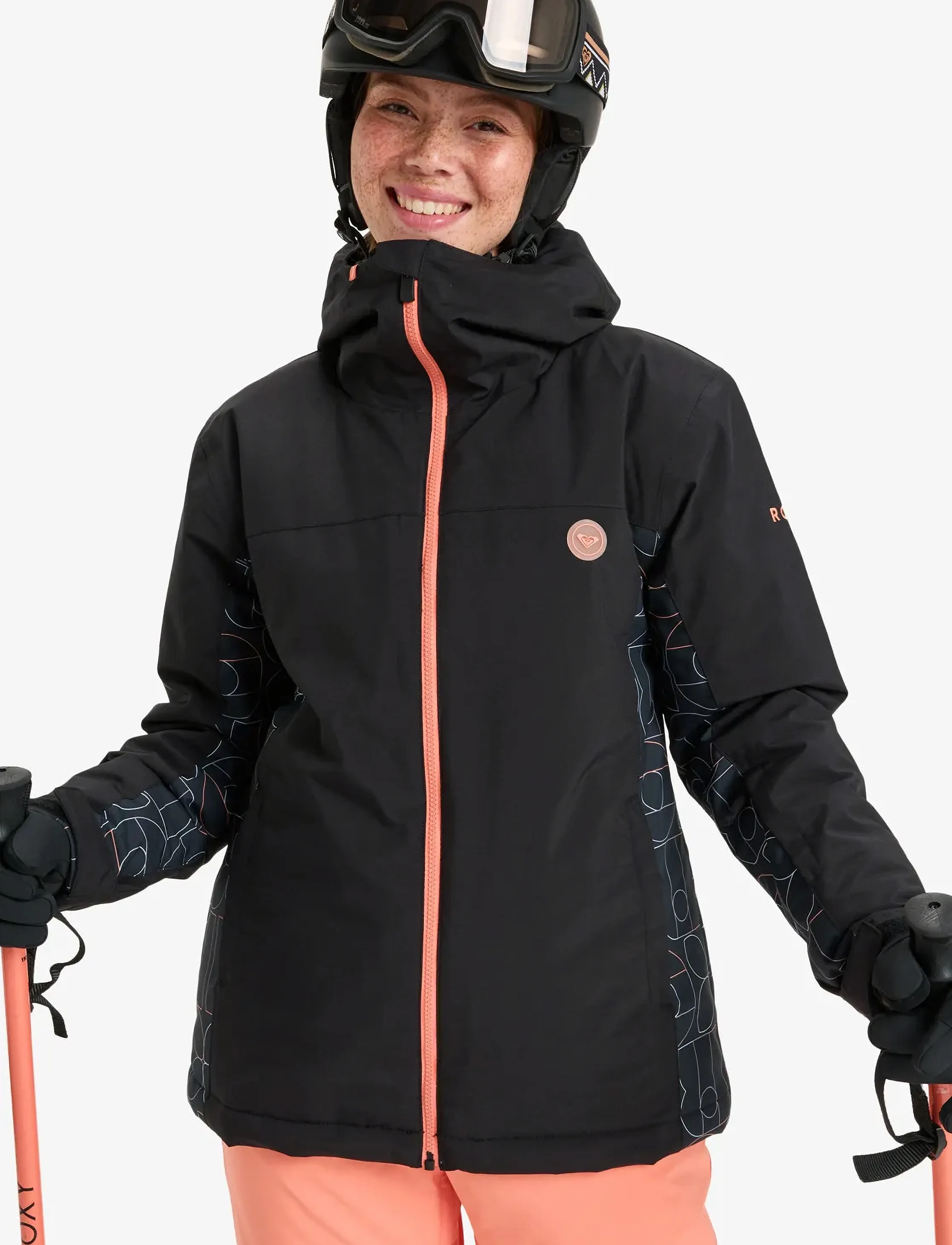 Roxy Galaxy Jk, Kvinder, Skijakke Med Hætte, Sort, Str: XS