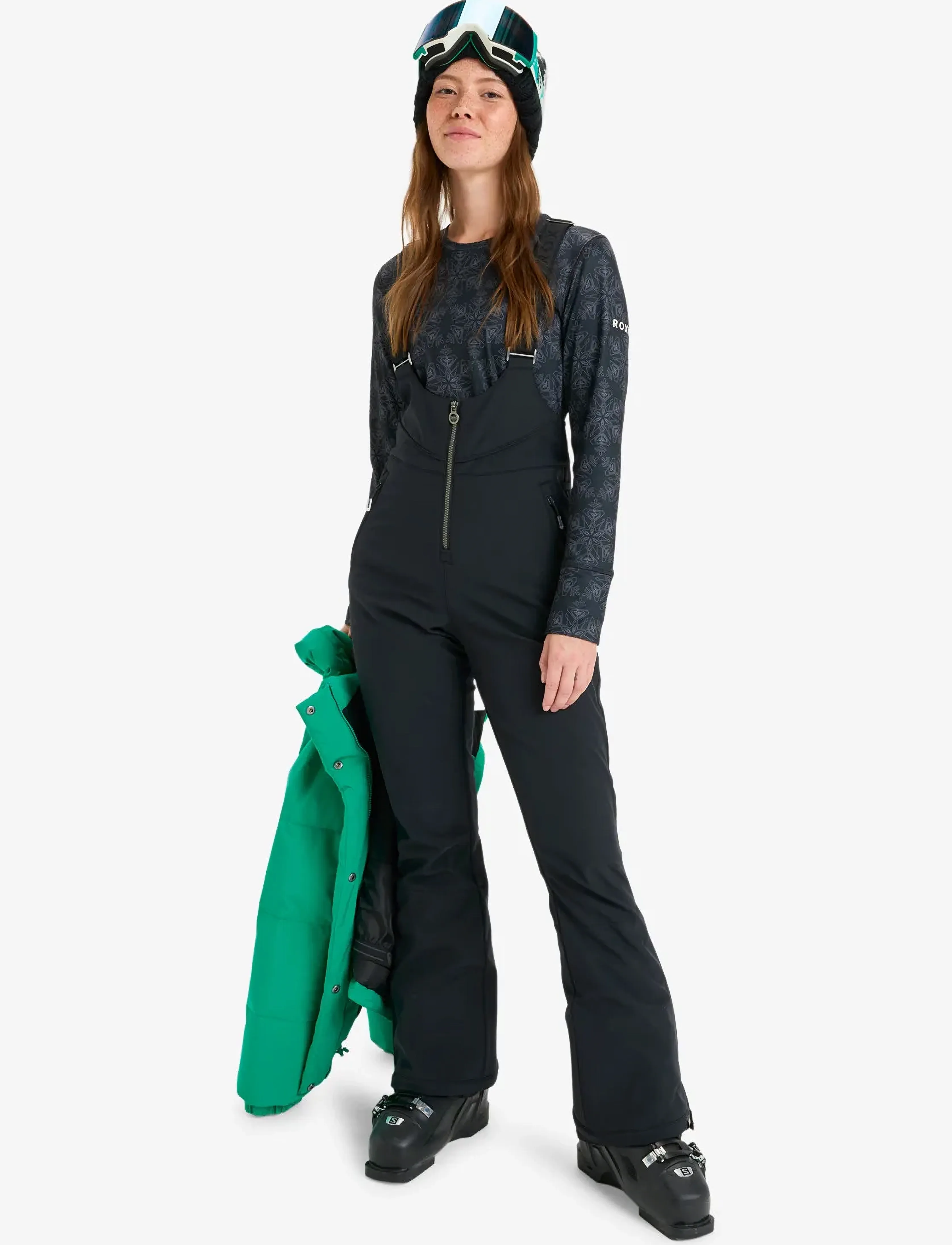 Roxy Summit Bib Pt, Kvinder, Skibukser Med Seler, Sort, Str: XL