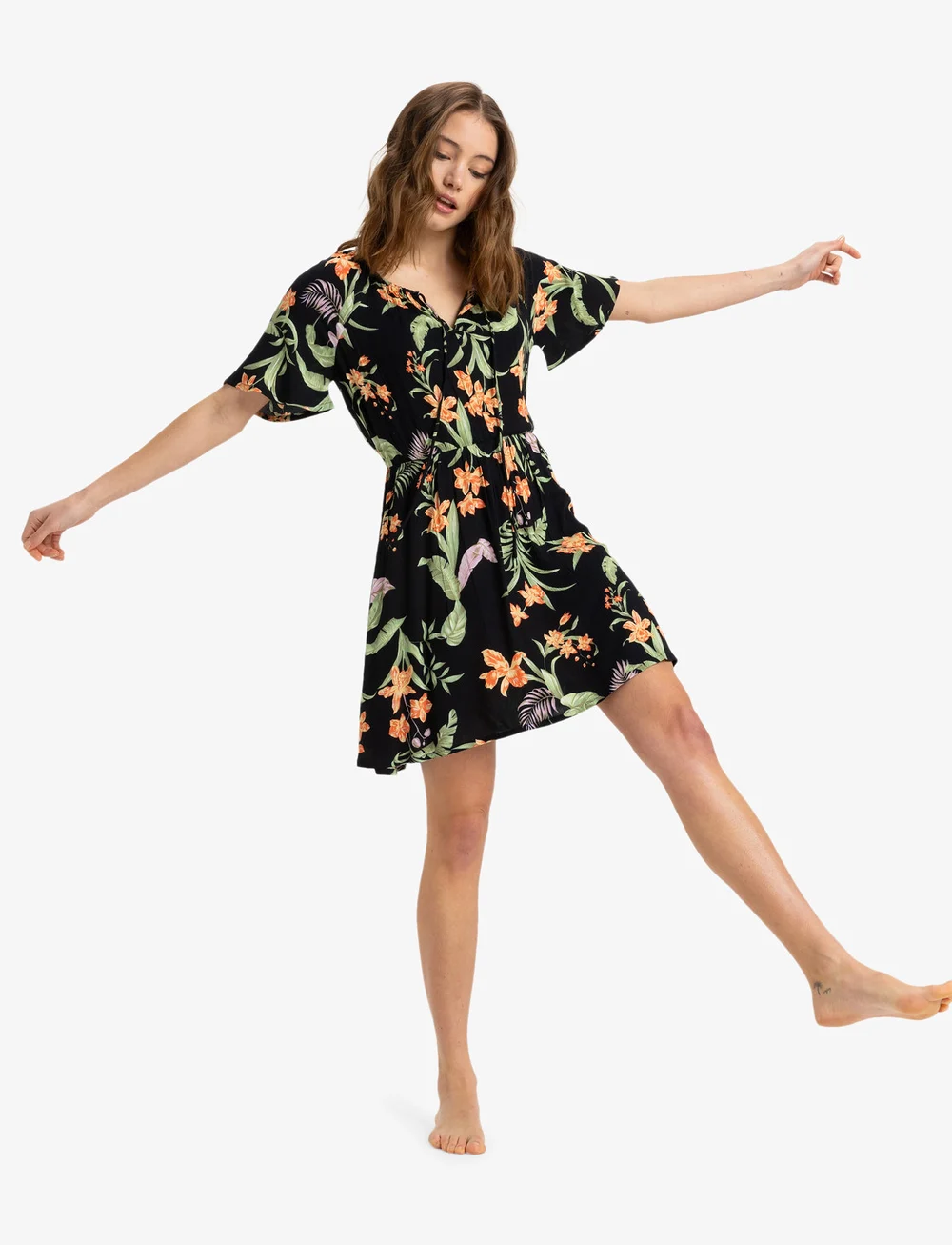 Roxy - TROPICAL TIDES CRINKLE - klänningar & kjolar - anthracite island escape - 0