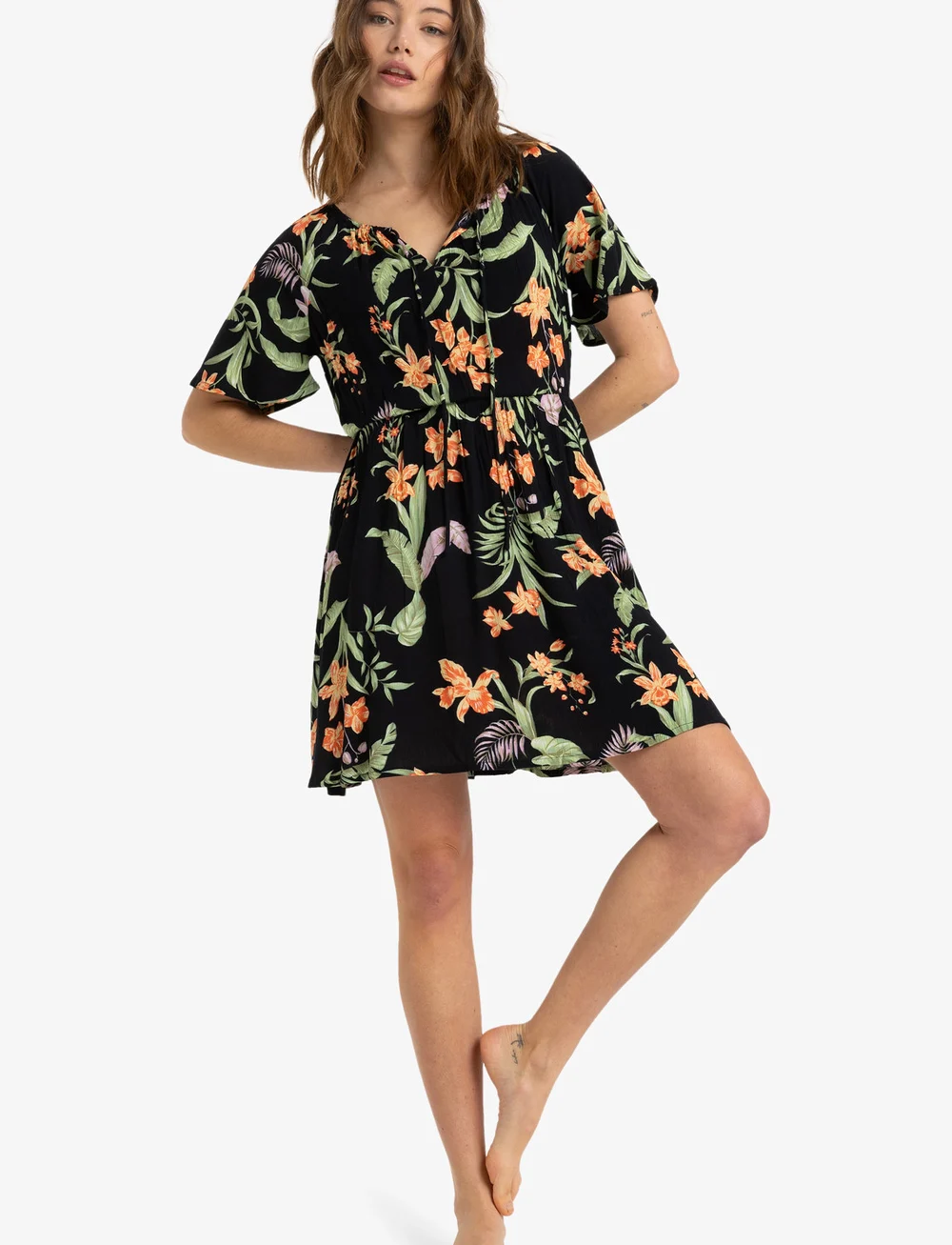 Roxy - TROPICAL TIDES CRINKLE - klänningar & kjolar - anthracite island escape - 4
