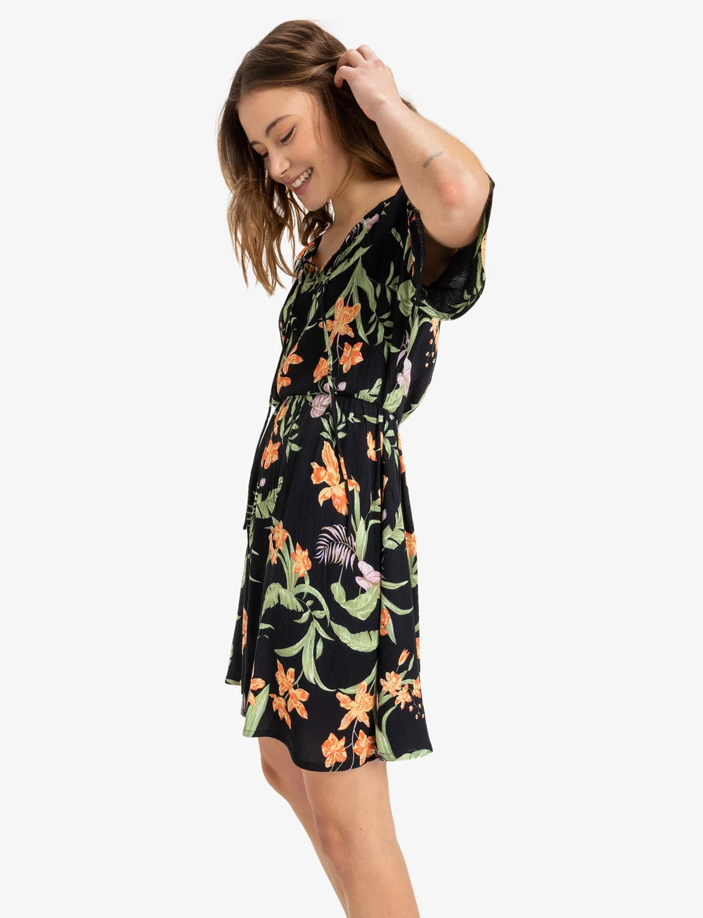 Roxy - TROPICAL TIDES CRINKLE - klänningar & kjolar - anthracite island escape - 5