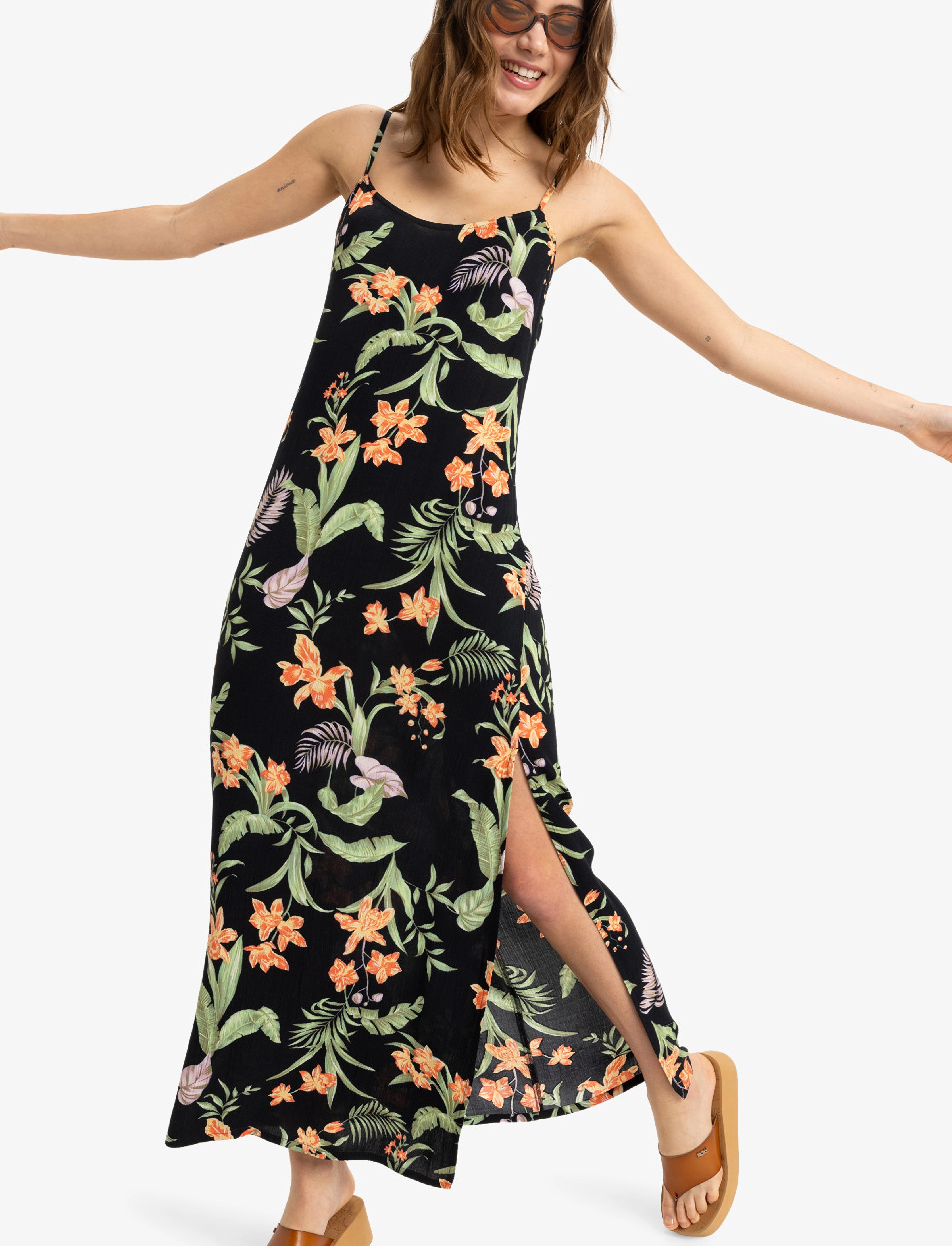 Roxy Rainbow Shores Crinkle, S, Black, Sport Kjoler Og Nederdele > Sport Dresses, Dame
