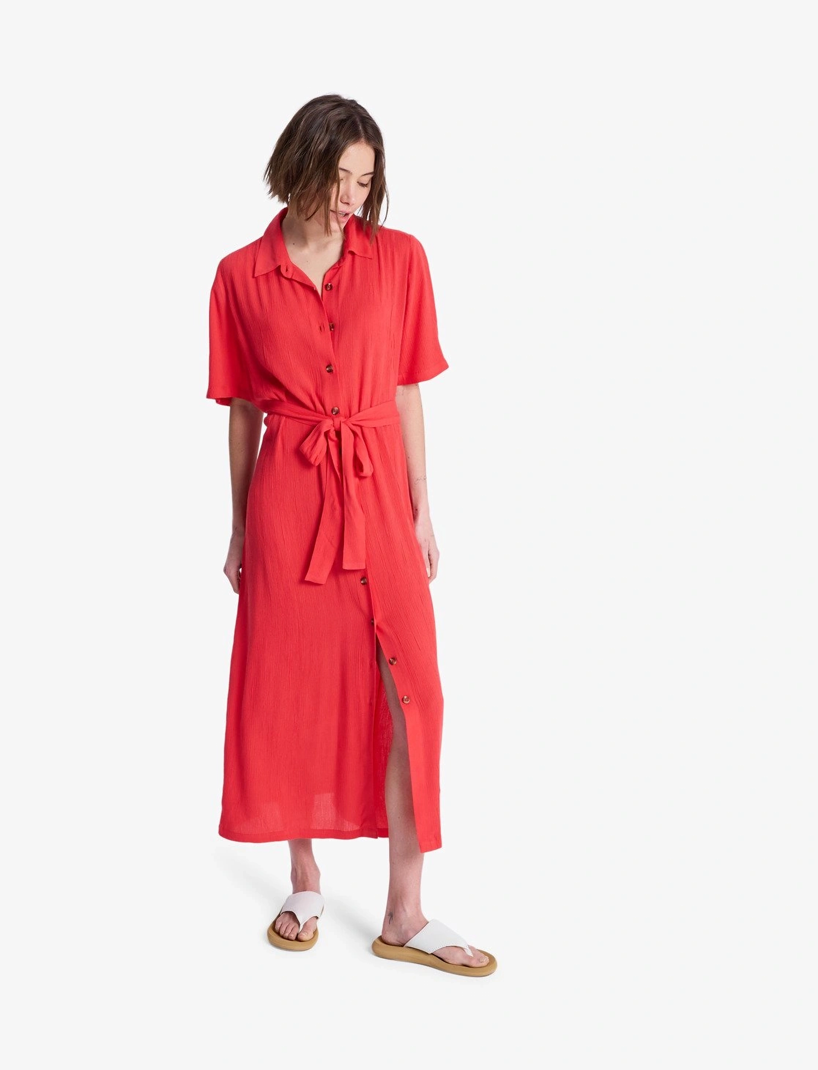 Roxy Island Escape Solid, XS, Sport Kleider & Röcke, Rot - Dresses, Frauen