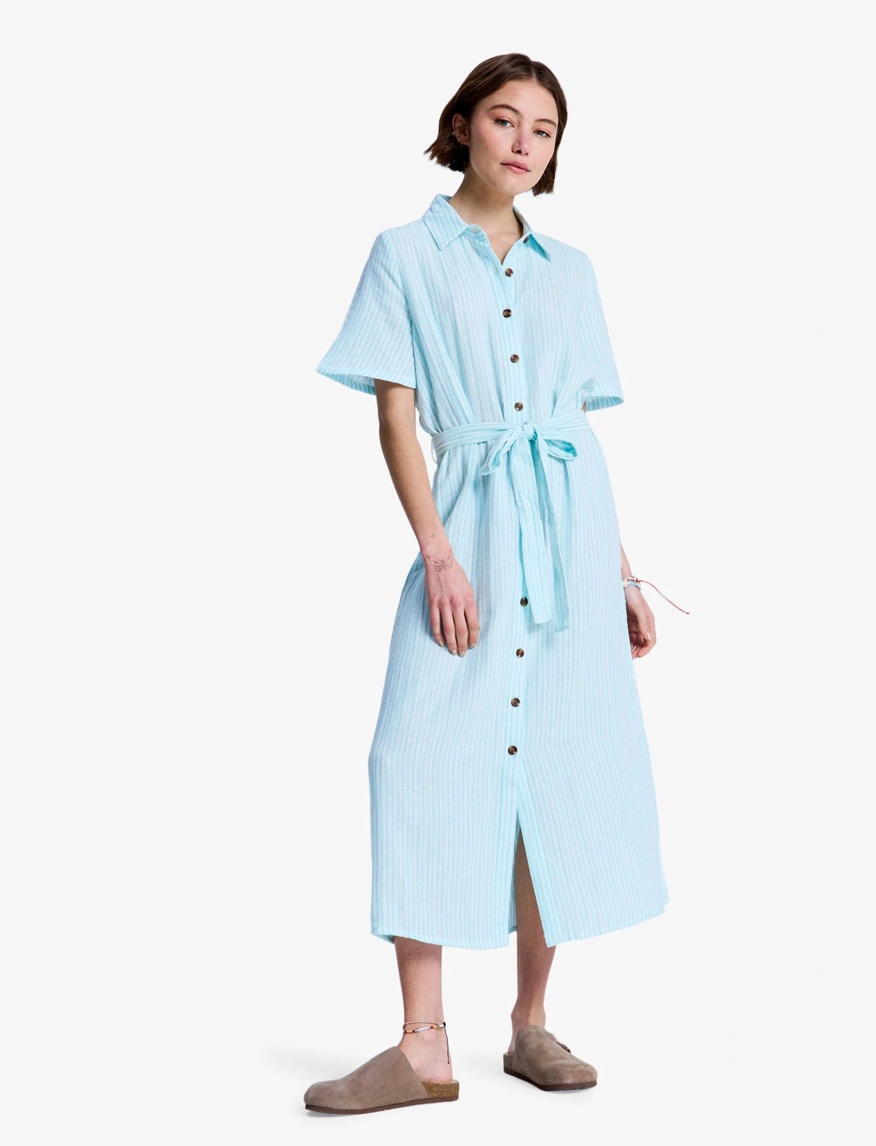 Roxy Island Escape Stripe, XS, Sport Kleider & Röcke, Grün - Dresses, Frauen
