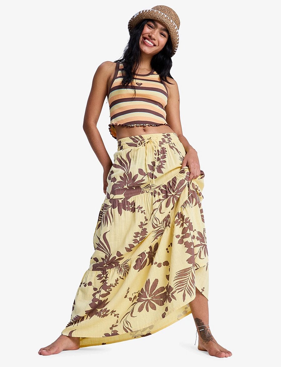 Roxy - AFTER HOURS MAXI SKIRT - suknelės ir sijonai - golden haze sweet mai - 4