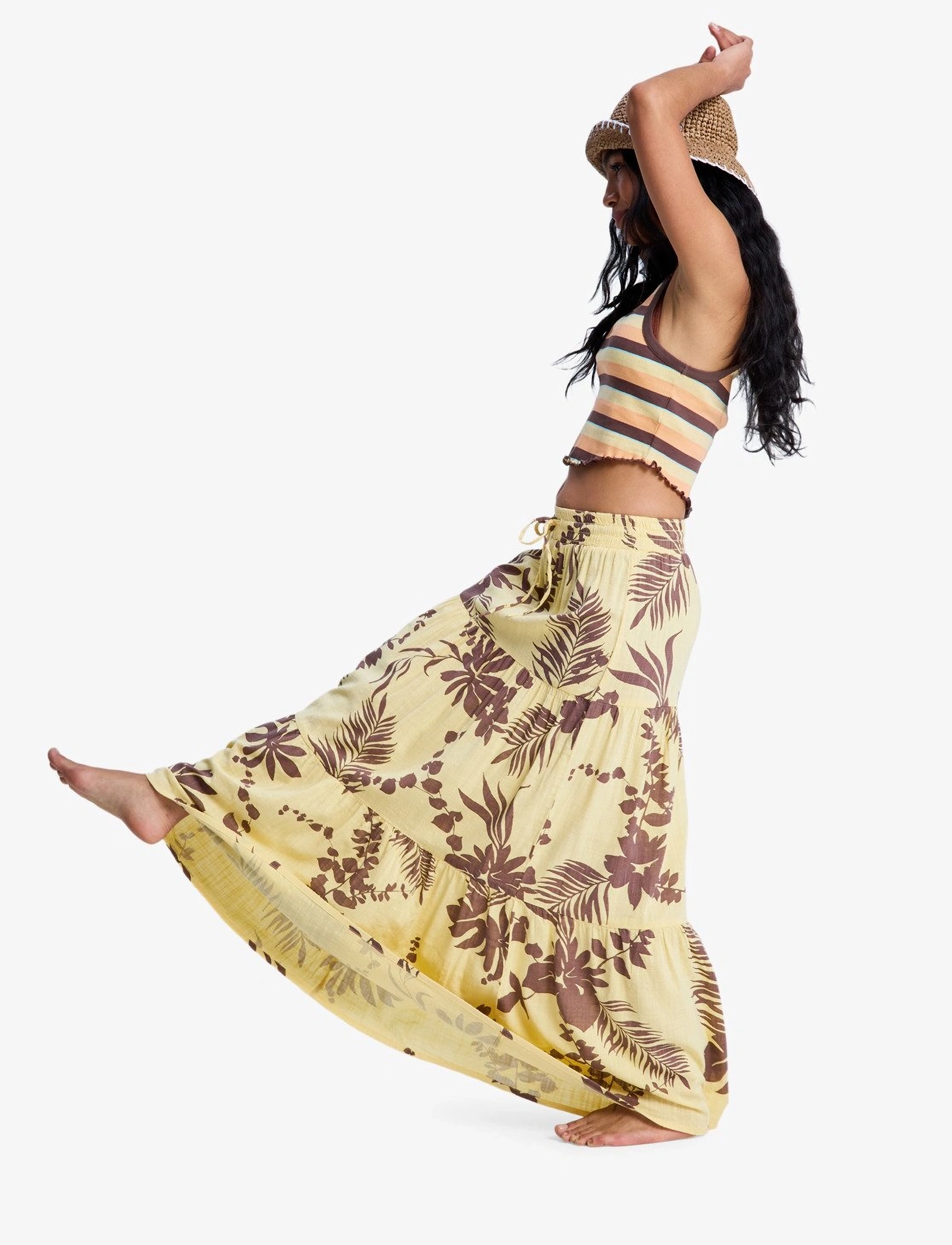 Roxy - AFTER HOURS MAXI SKIRT - sportiska stila svārki - golden haze sweet mai - 5