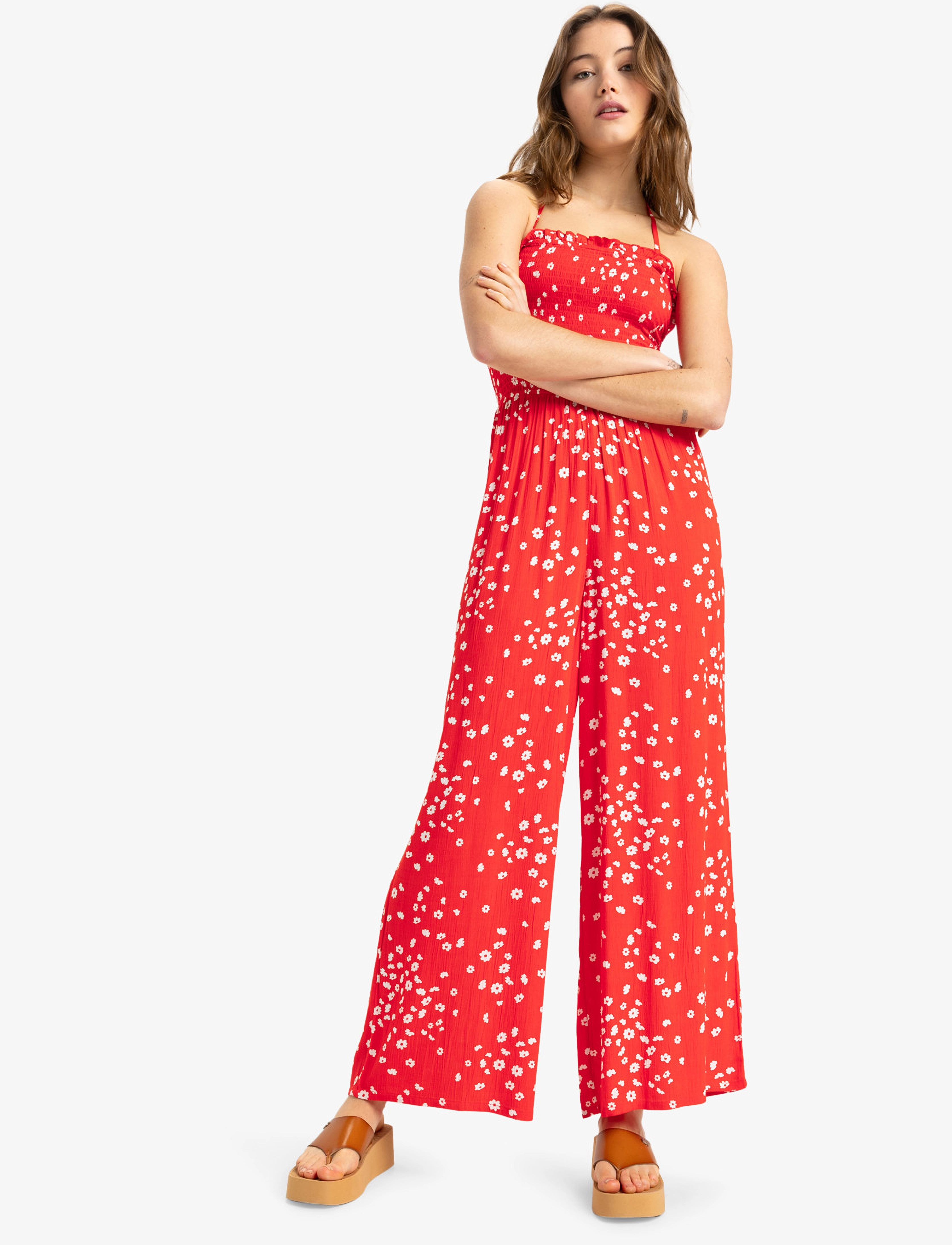 Roxy Palm Groves Jumper, Kvinder, Smock Jumpsuit, Rød, Str: M