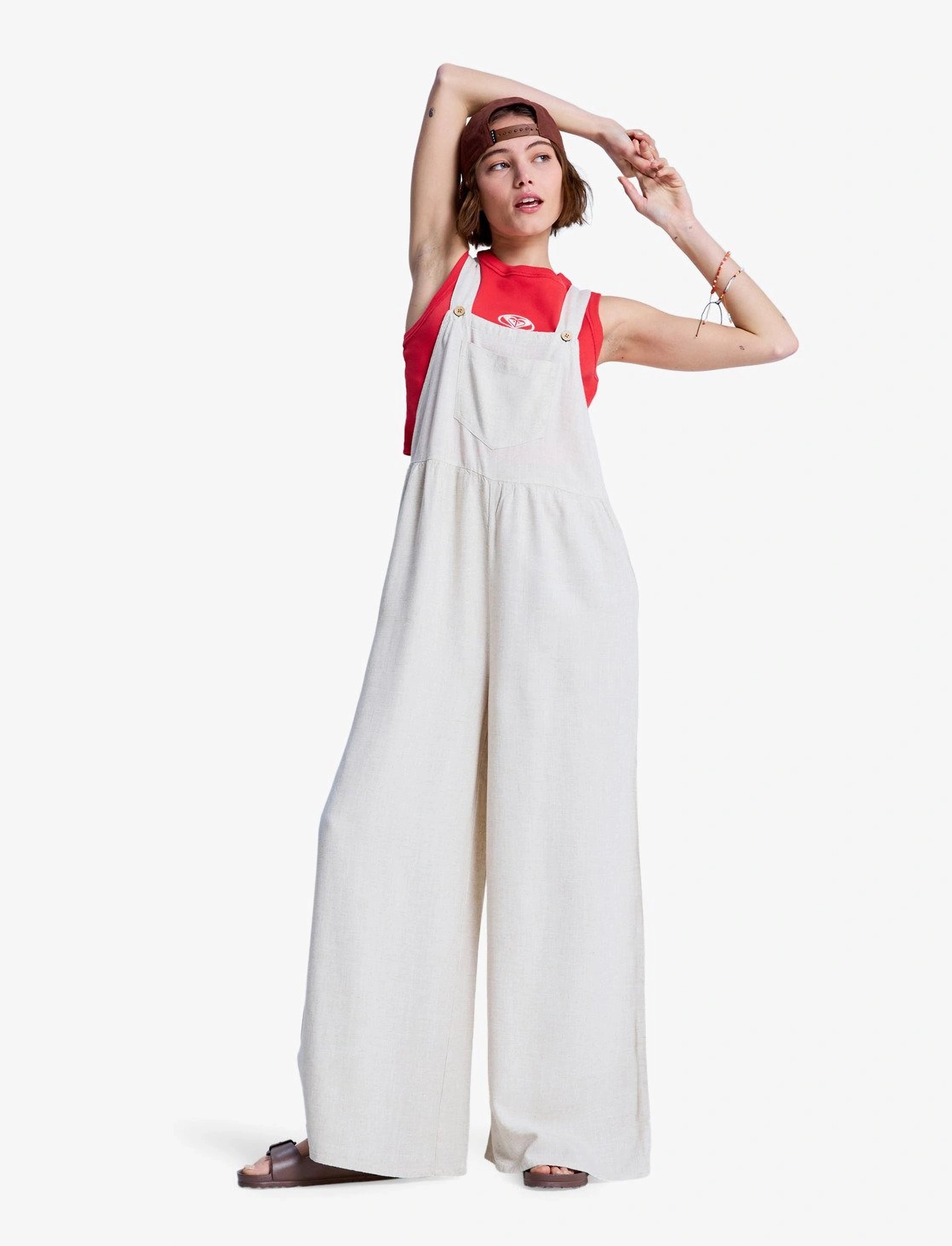 Roxy Easy Isle Jumper, Kvinder, Overall Med Vide Ben, Cream, Str: XL