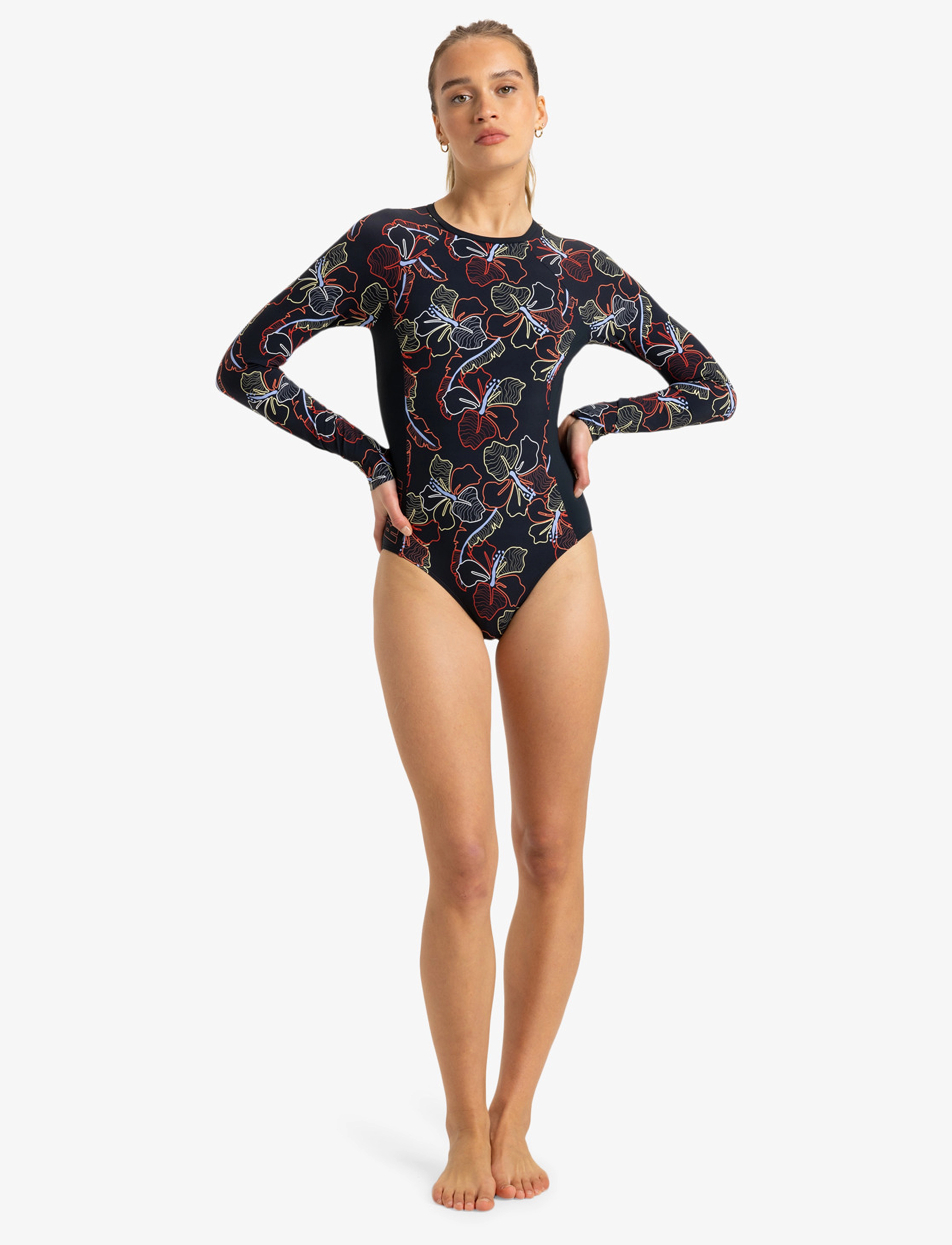 Roxy - ROXY ACTIVE ONESIE PT - badedragter - anthracite athletic hibiscus - 4