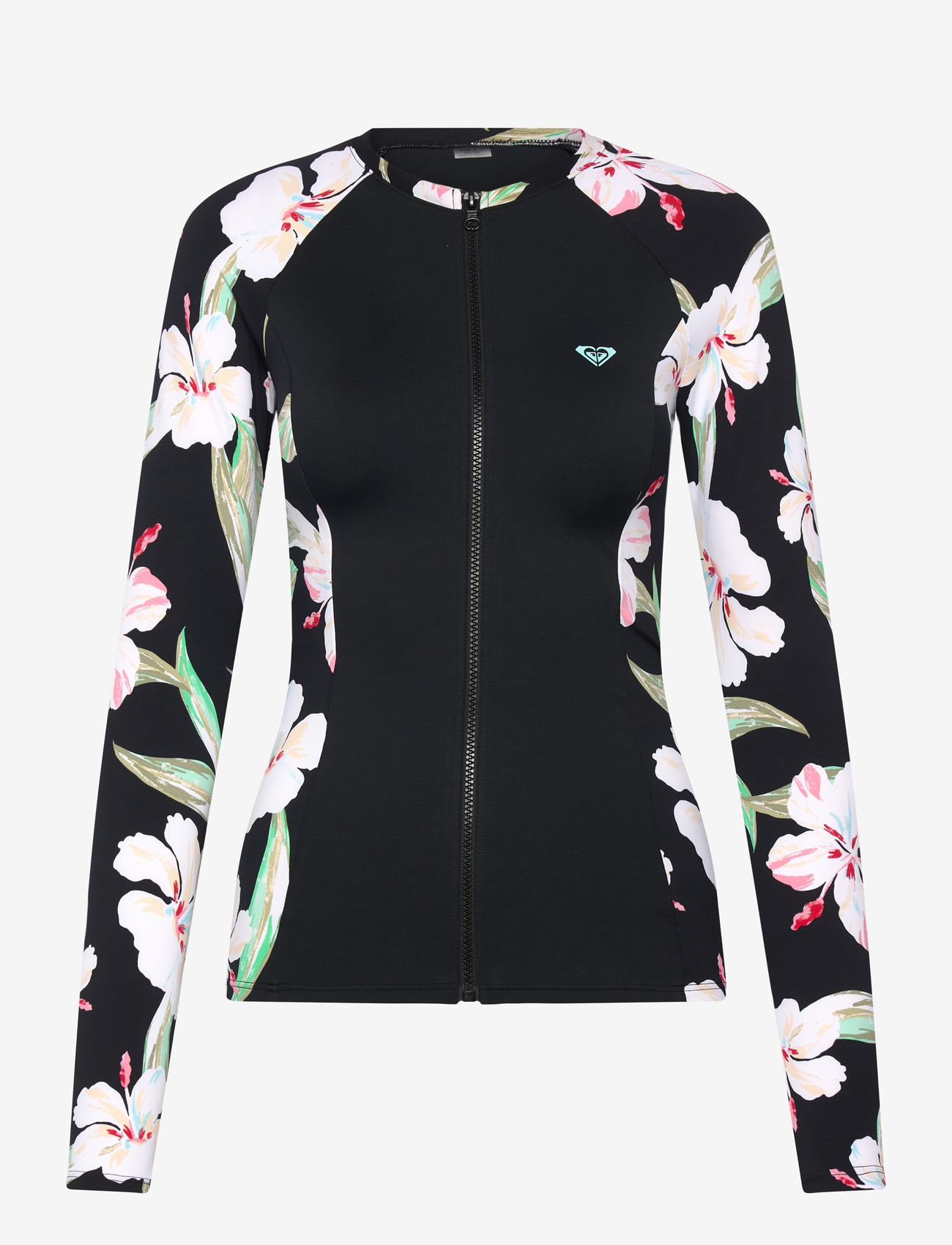 Roxy - LS ZIP LYCRA - ujumistrikood - anthracite spring charming - 1