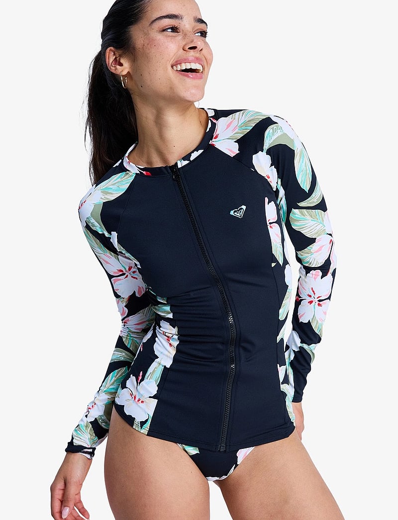 Roxy - LS ZIP LYCRA - sport-bademode - anthracite spring charming - 0