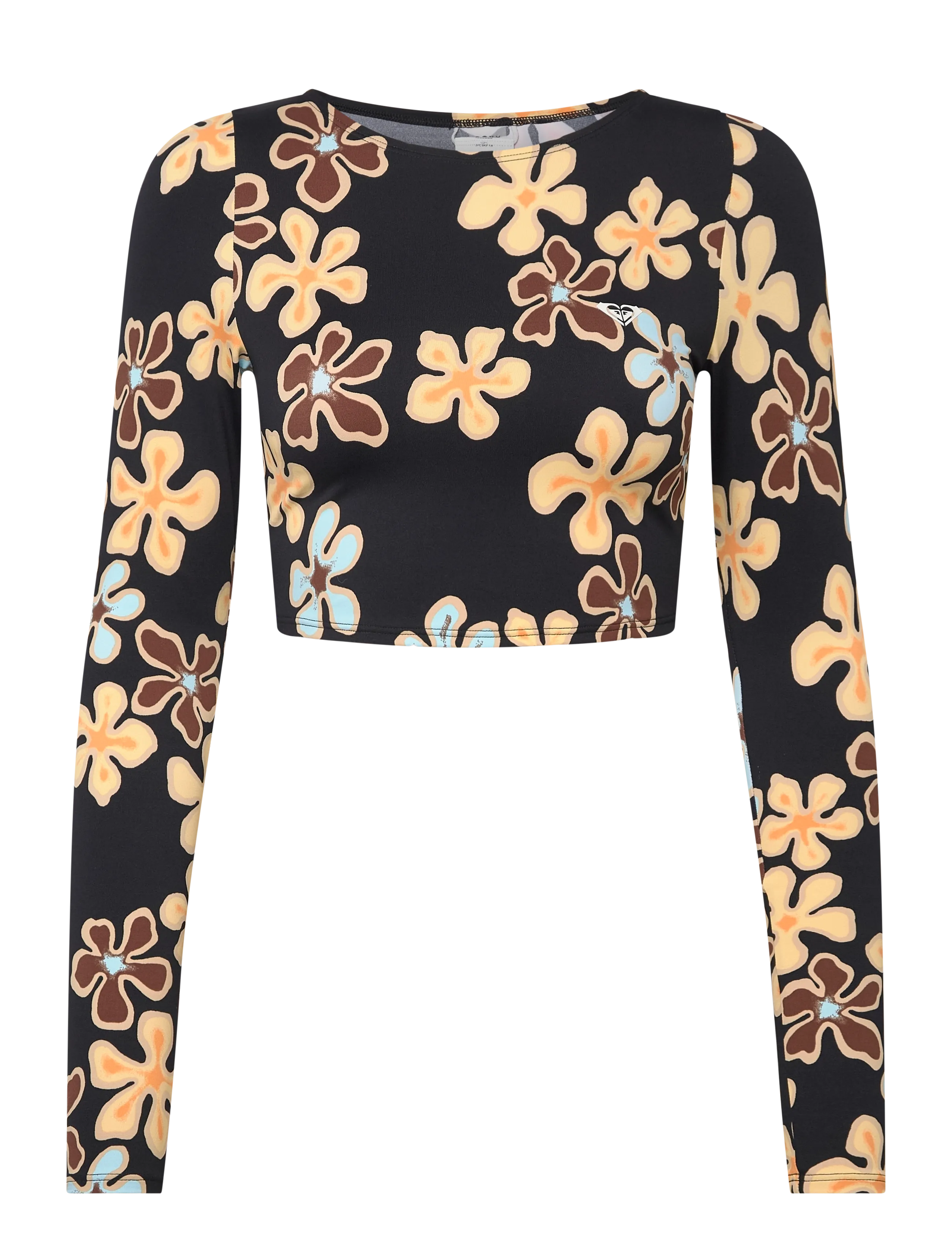 Roxy THE BEACH BABE LS CROP - Vêtements - ANTHRACITE NOSTALGIC FEELS / black