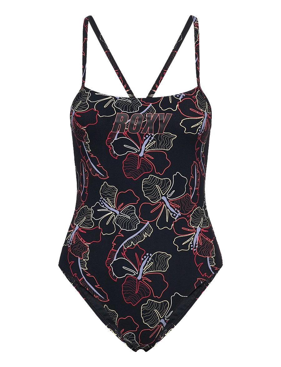 Roxy - ROXY ACTIVE BASIC ONE PIECE PT - maillots 1 pièce - anthracite athletic hibiscus - 1