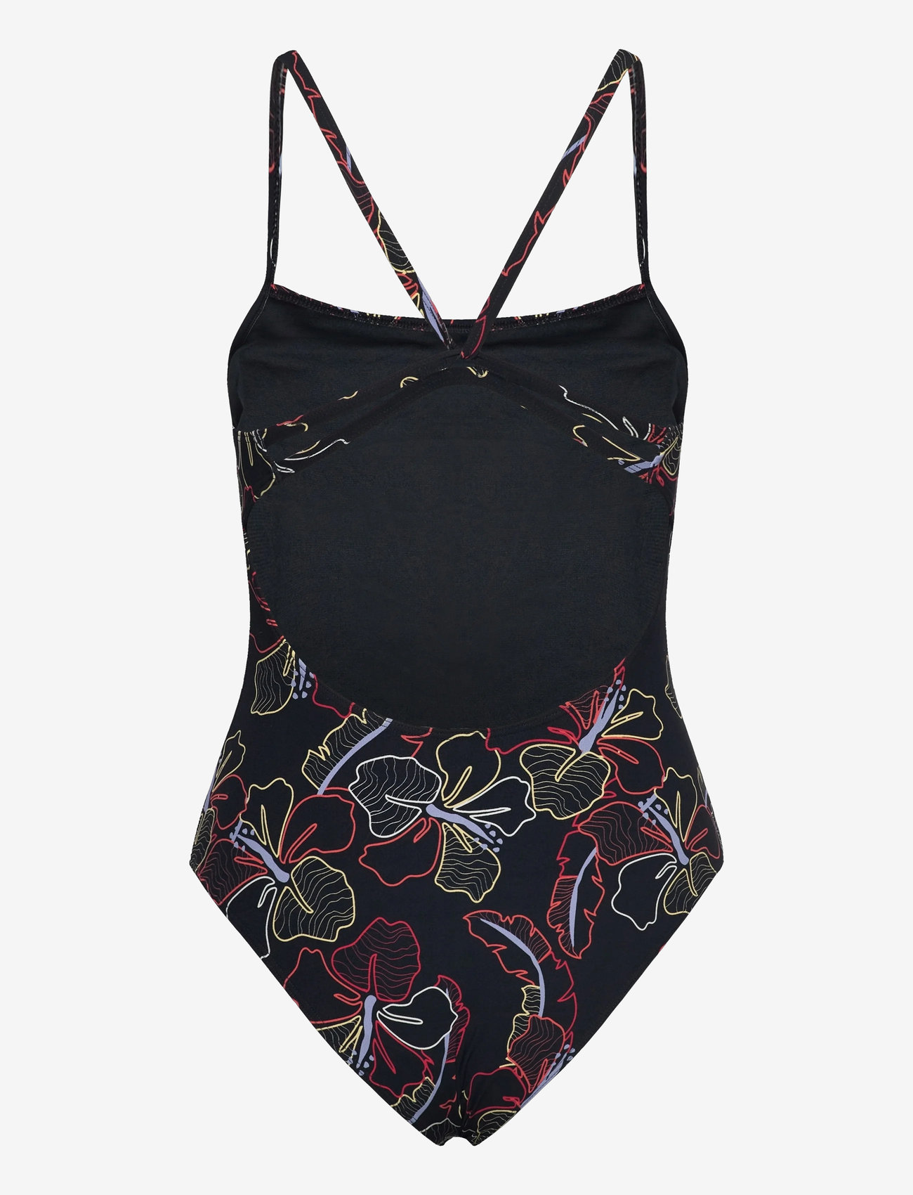 Roxy - ROXY ACTIVE BASIC ONE PIECE PT - swimsuits - anthracite athletic hibiscus - 1