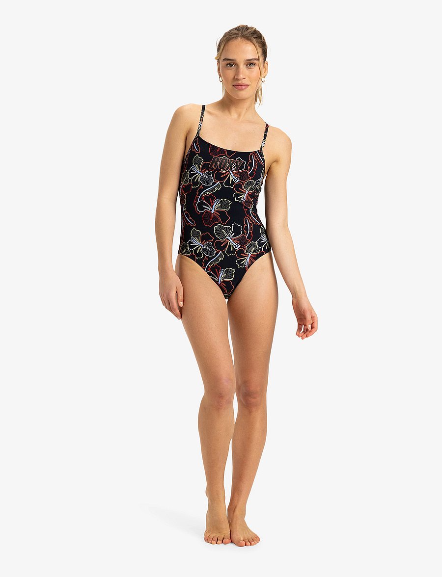 Roxy - ROXY ACTIVE BASIC ONE PIECE PT - maillots 1 pièce - anthracite athletic hibiscus - 4