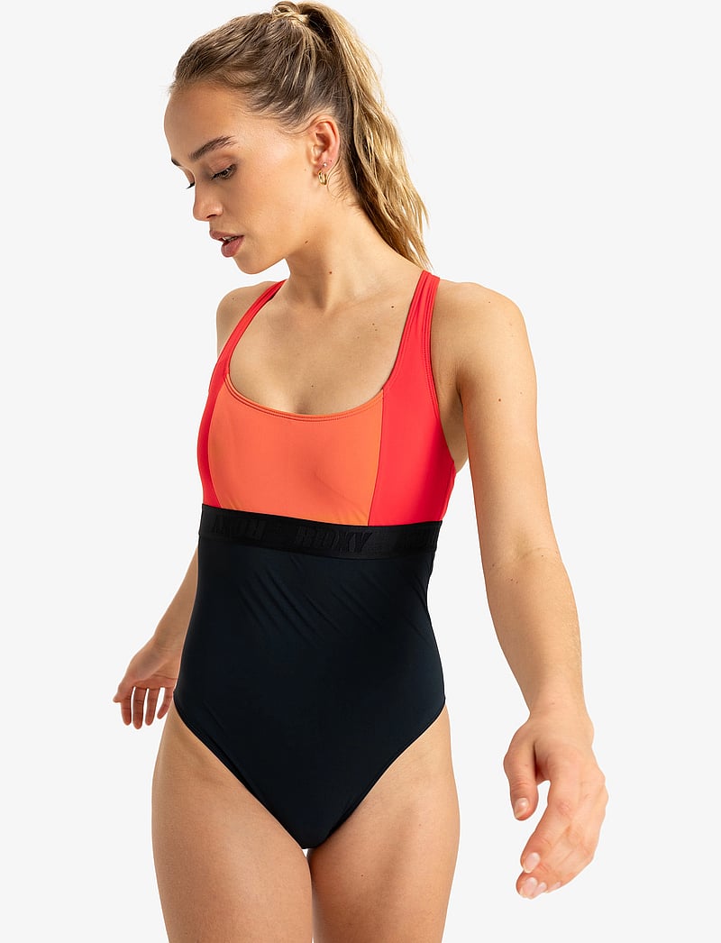 Roxy - ROXY ACTIVE COLORBLK ONE PIECE - sportiga badkläder - anthracite - 0