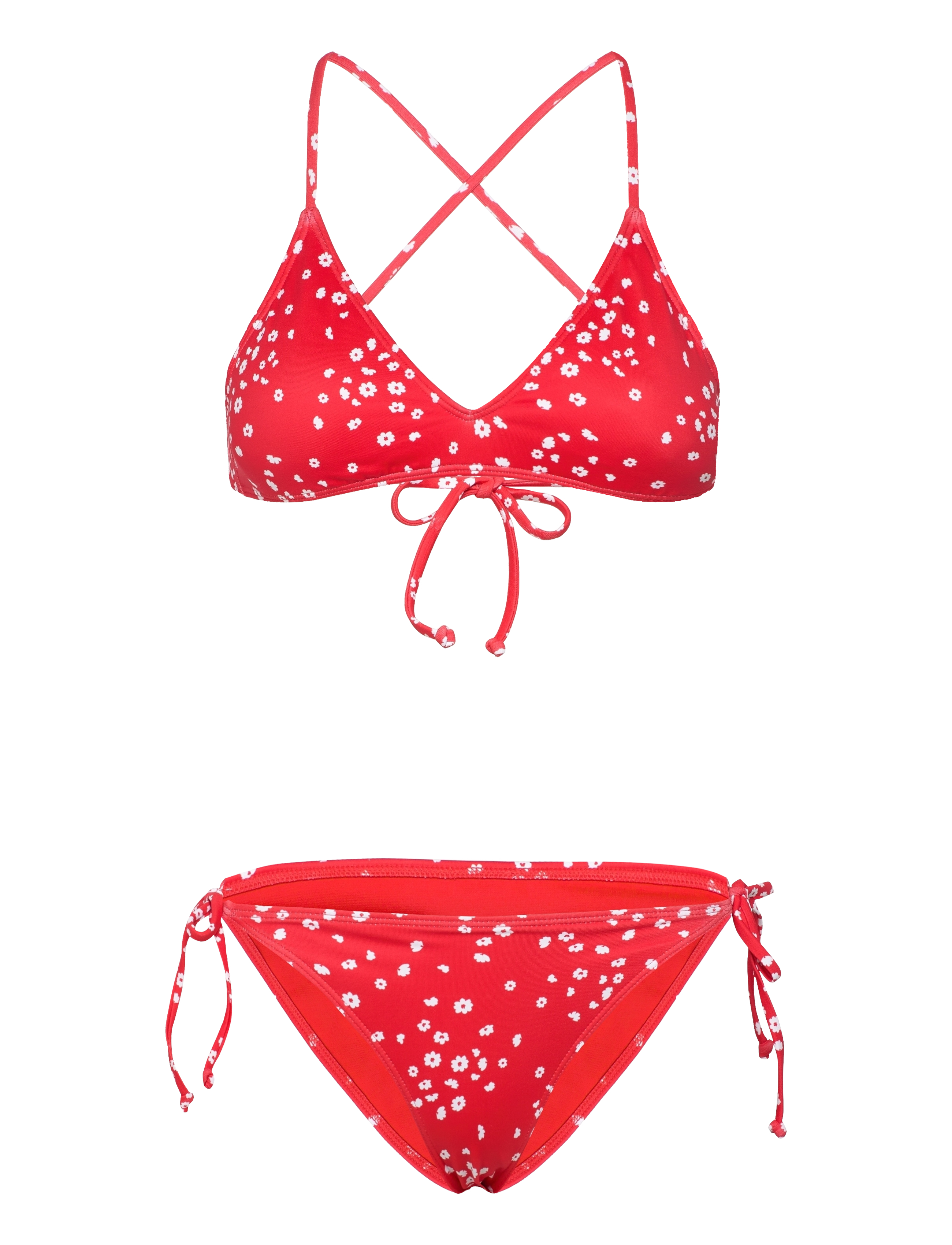 Roxy PT BEACH CLASSICS STRAPPY SET - Kleidung - POPPY RED DANCING DITSY SWIM / red