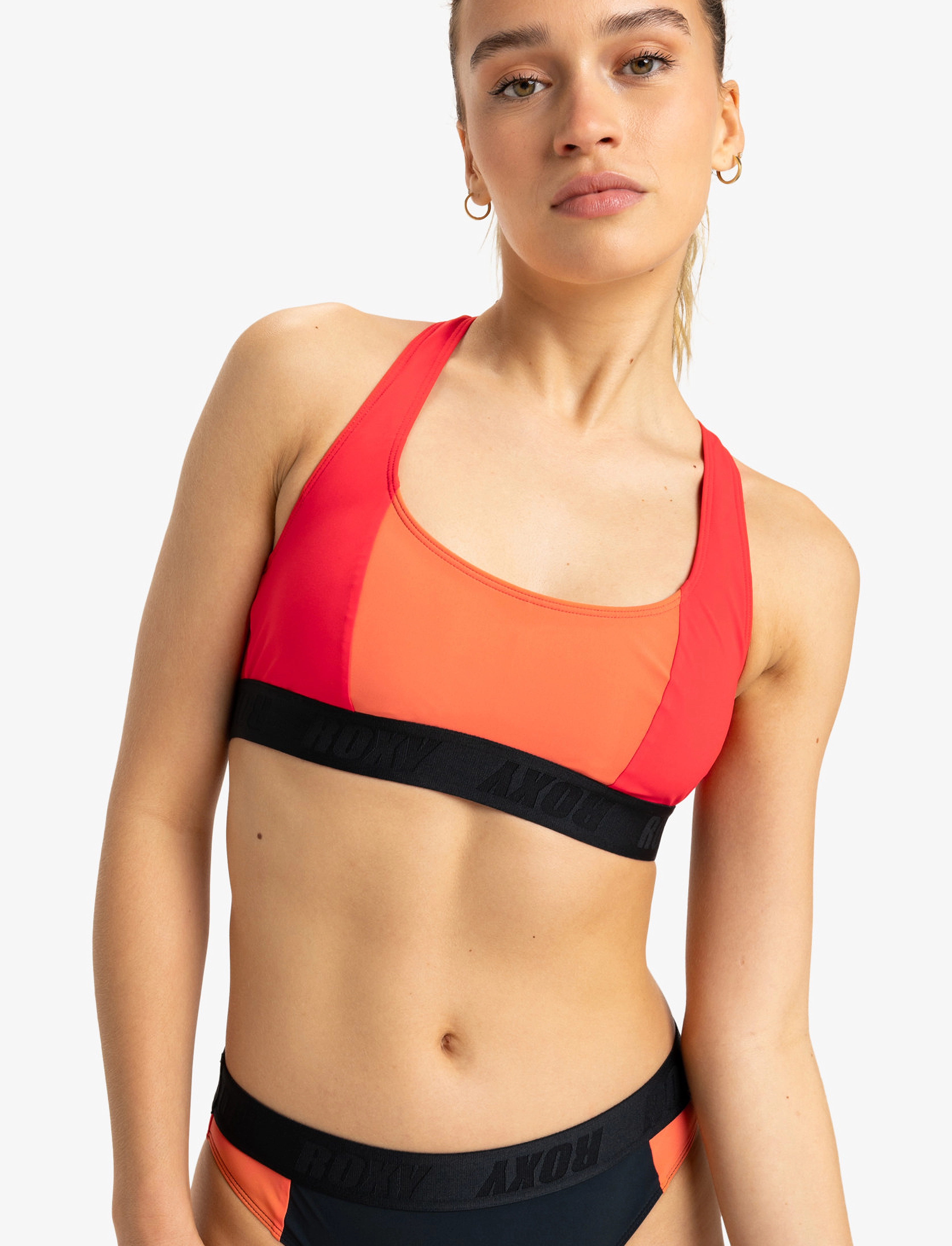 Roxy Roxy Active Colorblock Top, S, Red, Sport Badetøj > Sport Bikinis, Dame