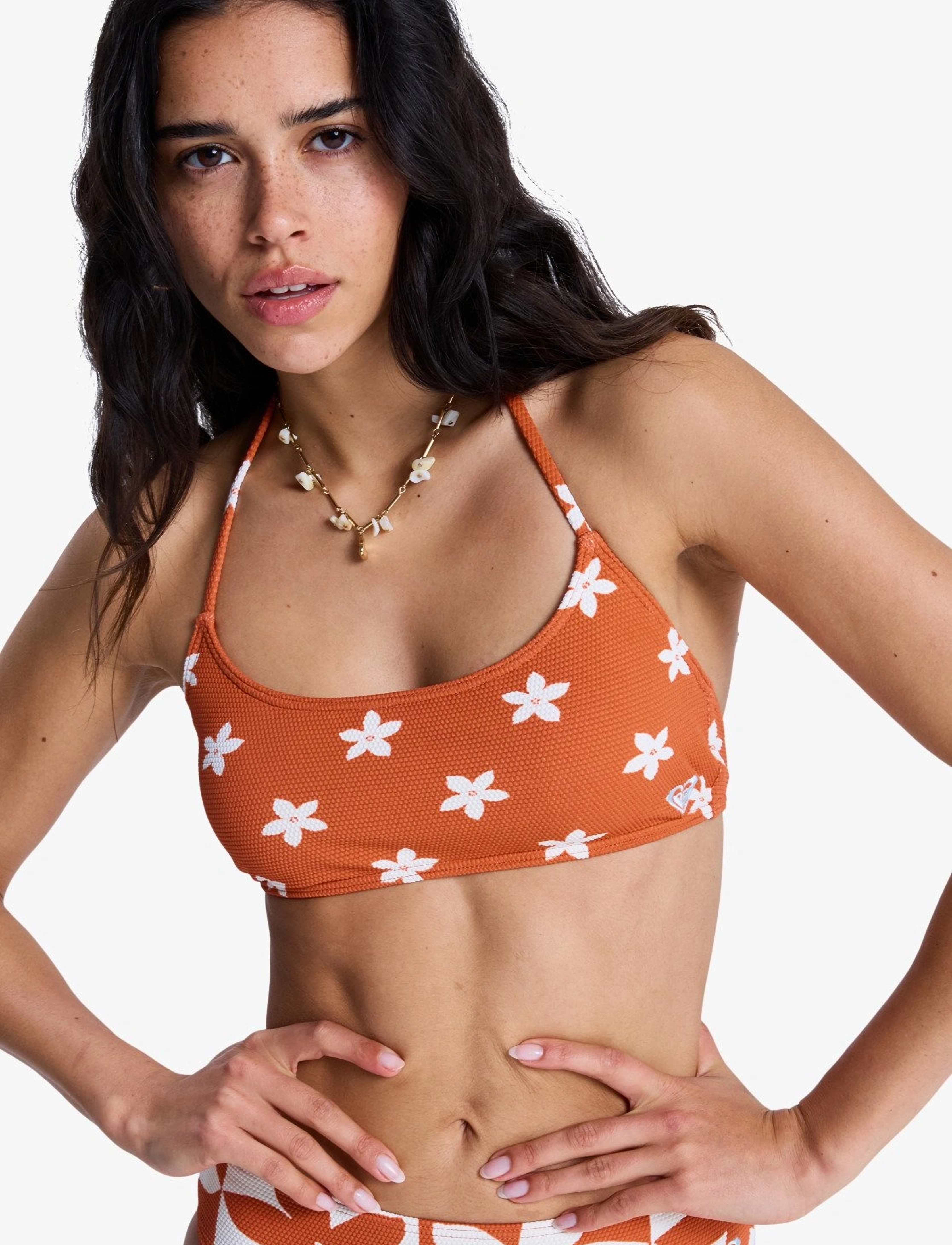 Roxy Hazy Days Bralette, Kvinder, Bralette Bikini Top, Orange, Str: L