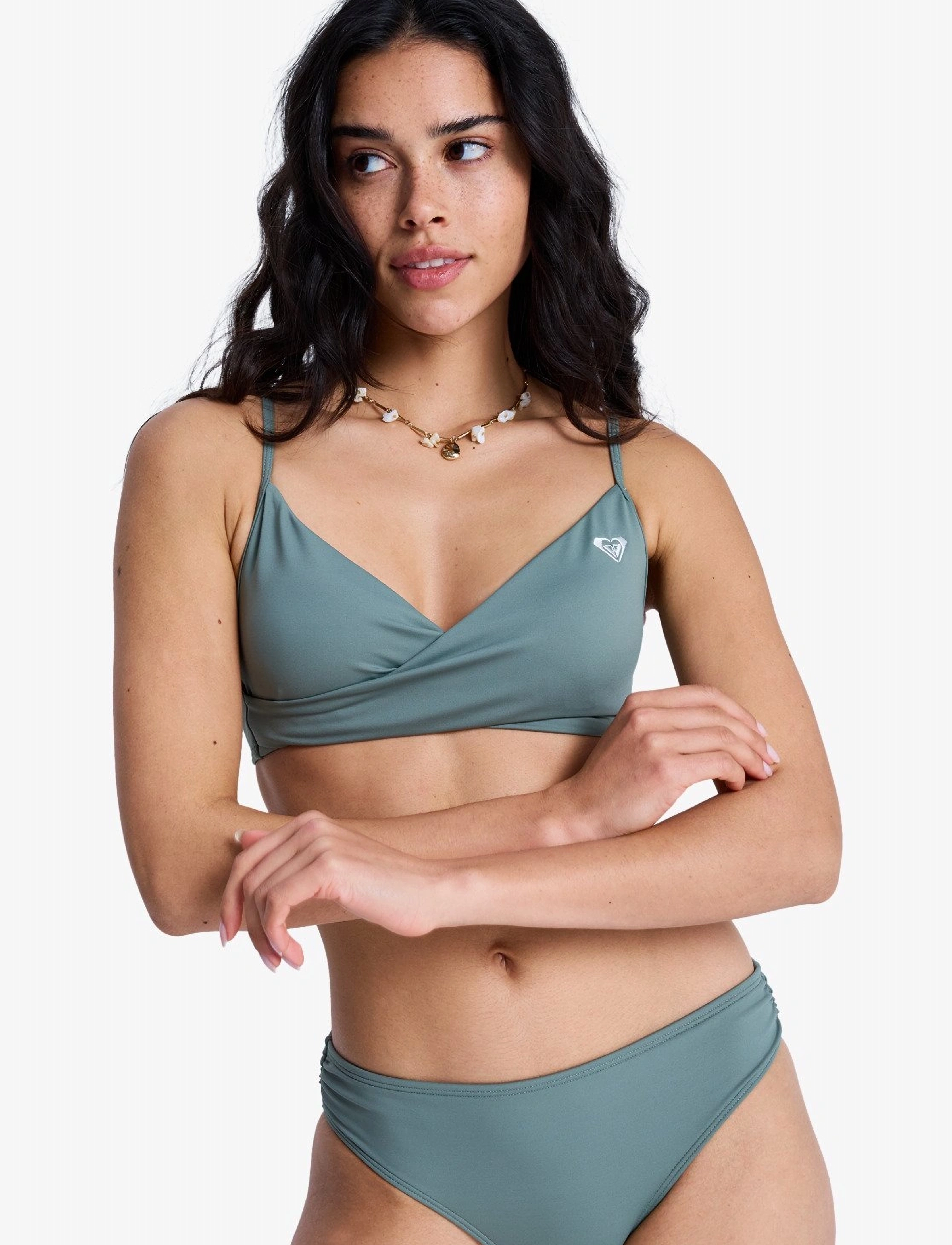 Roxy Sd Essentials Wrap Bra, Kvinder, Wrap BH, Kakigrøn, Str: XXL