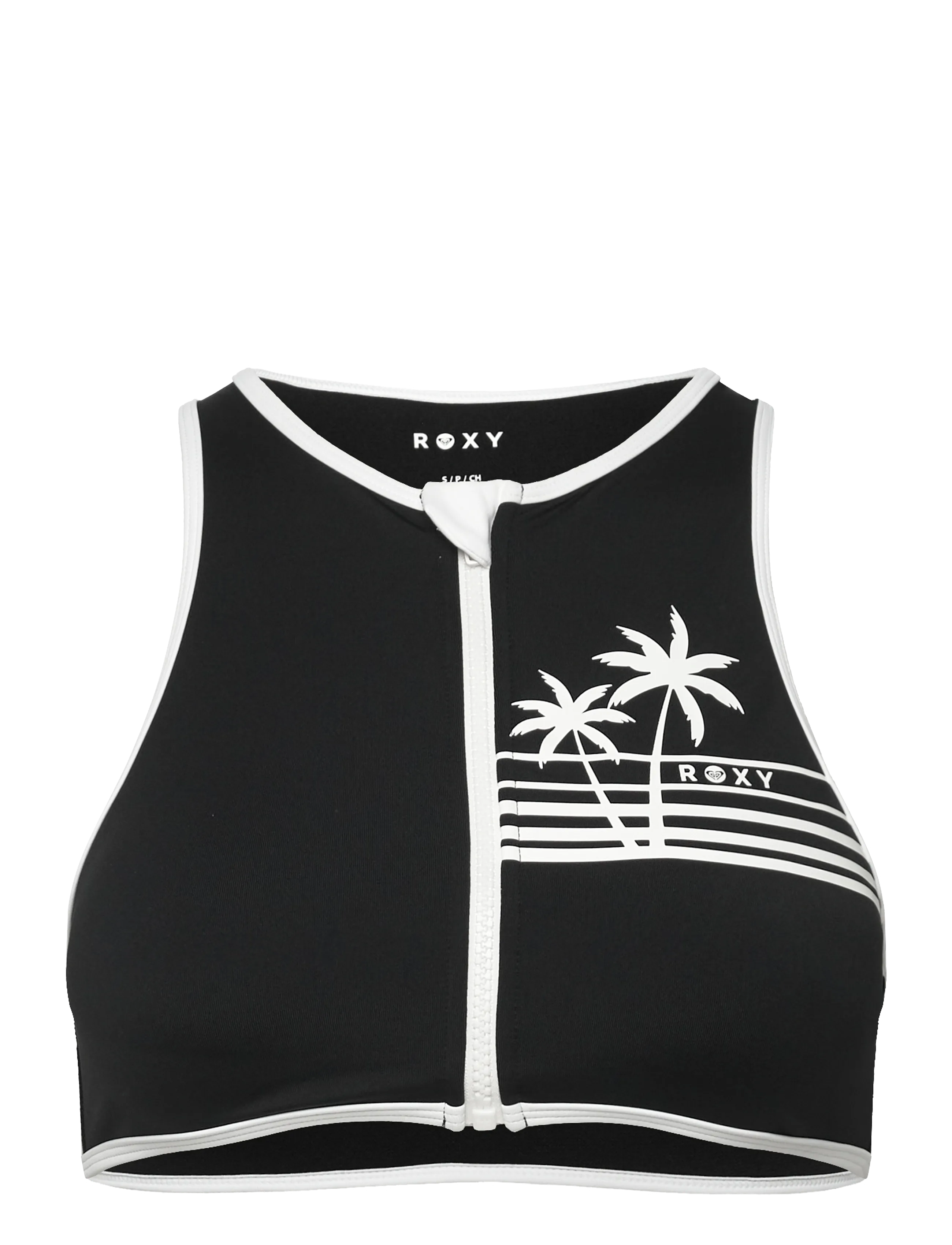 Roxy THE RETRO ESSENTIALS CROP TOP - Bikinis - ANTHRACITE / black