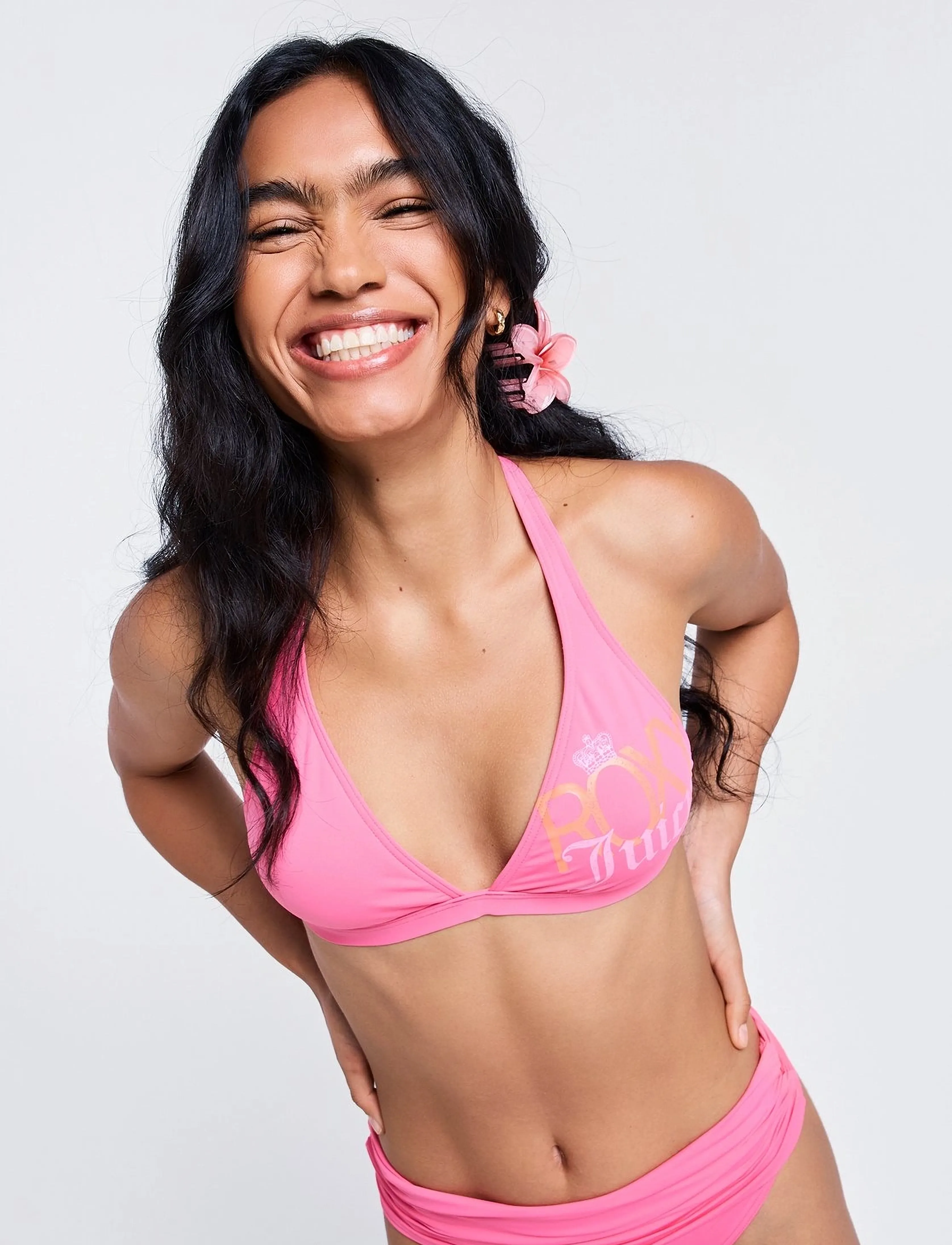 Roxy Juicy Fixed Tri Halter, Damen, Fester Triangel Halter Bikinioberteil, Rosa, Gr.L