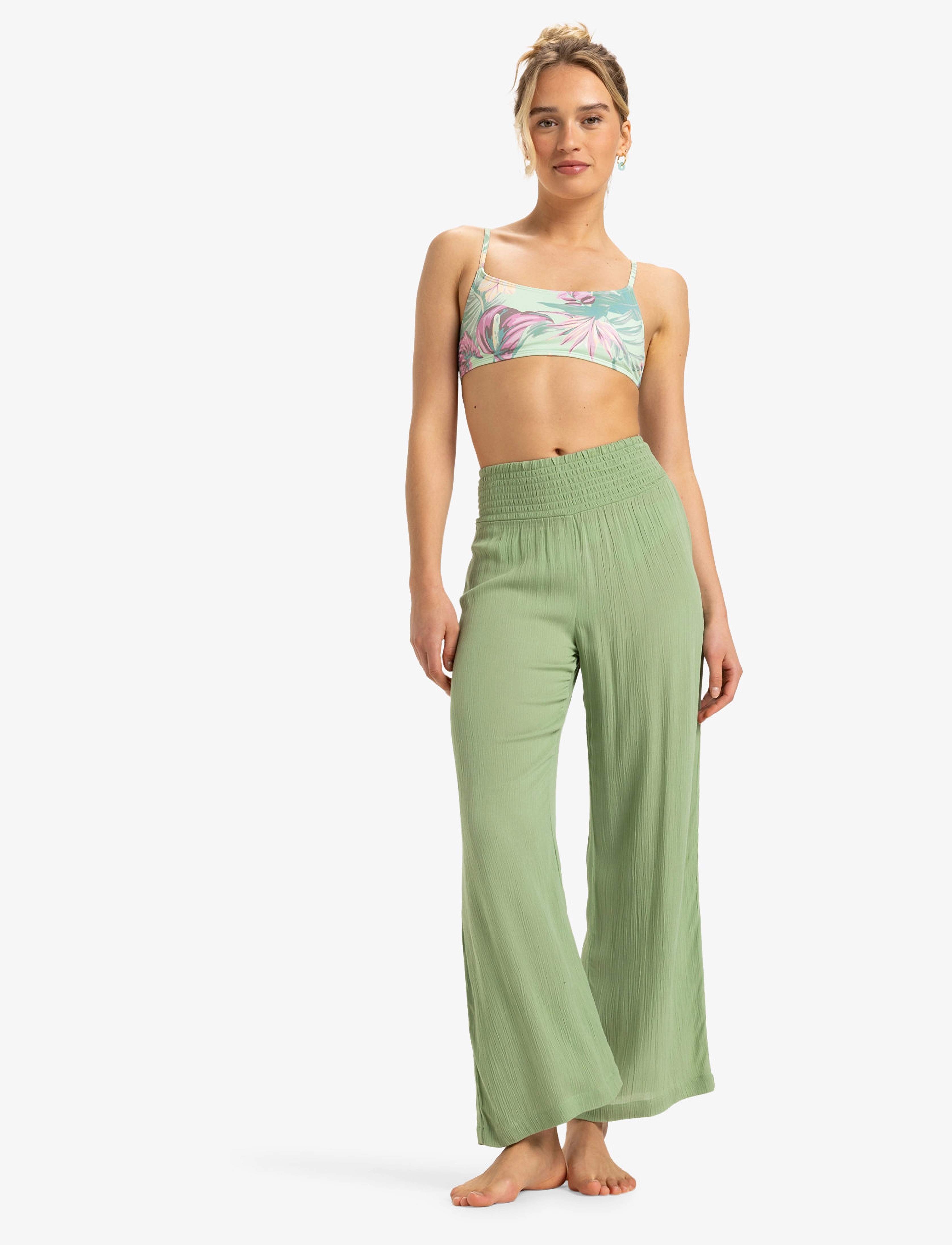 Roxy Along The Beach, S, Green, Sport Pants > Sport Casual Trousers, Dame