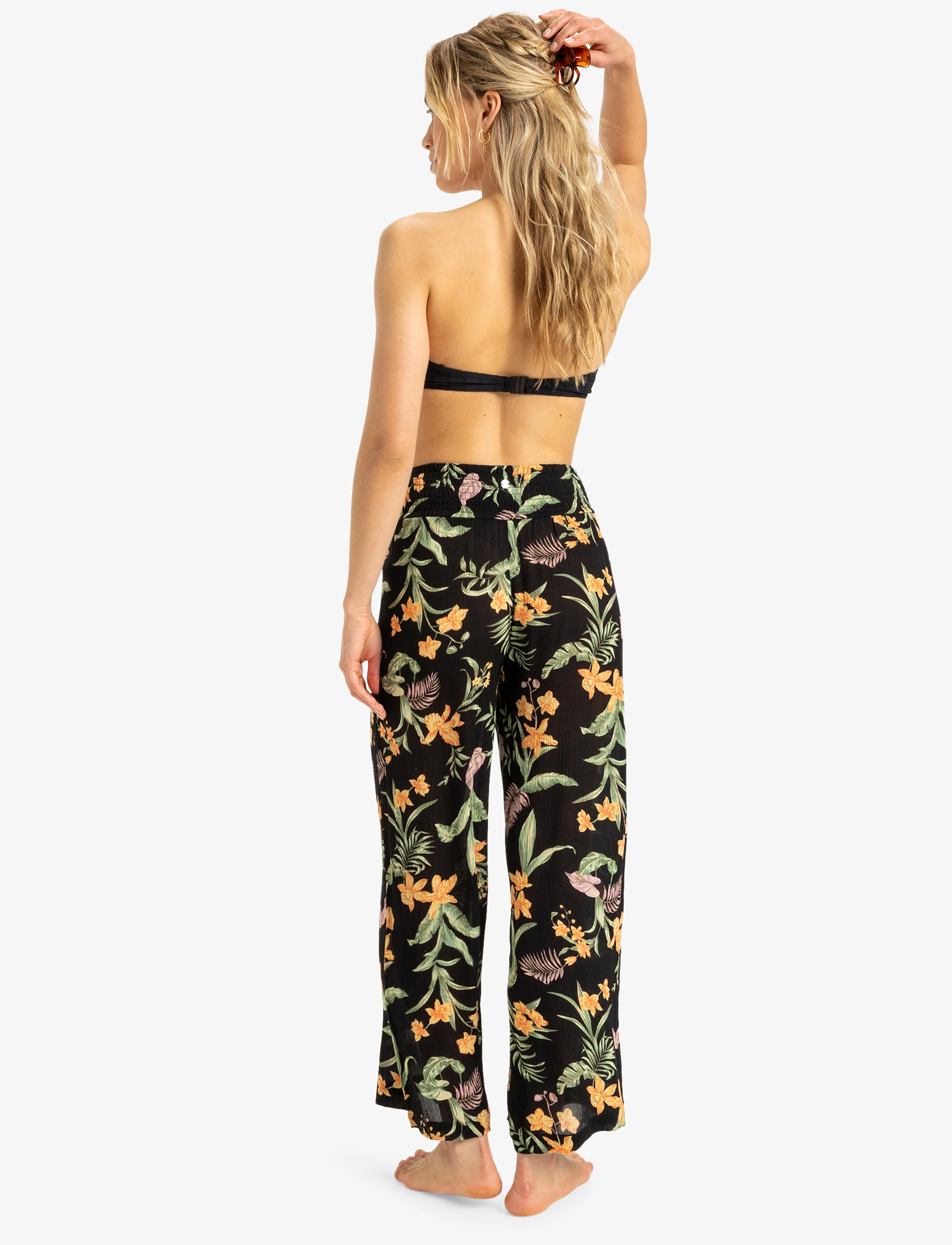 Roxy - ALONG THE BEACH PRINTED - casual trousers - anthracite island escape - 3