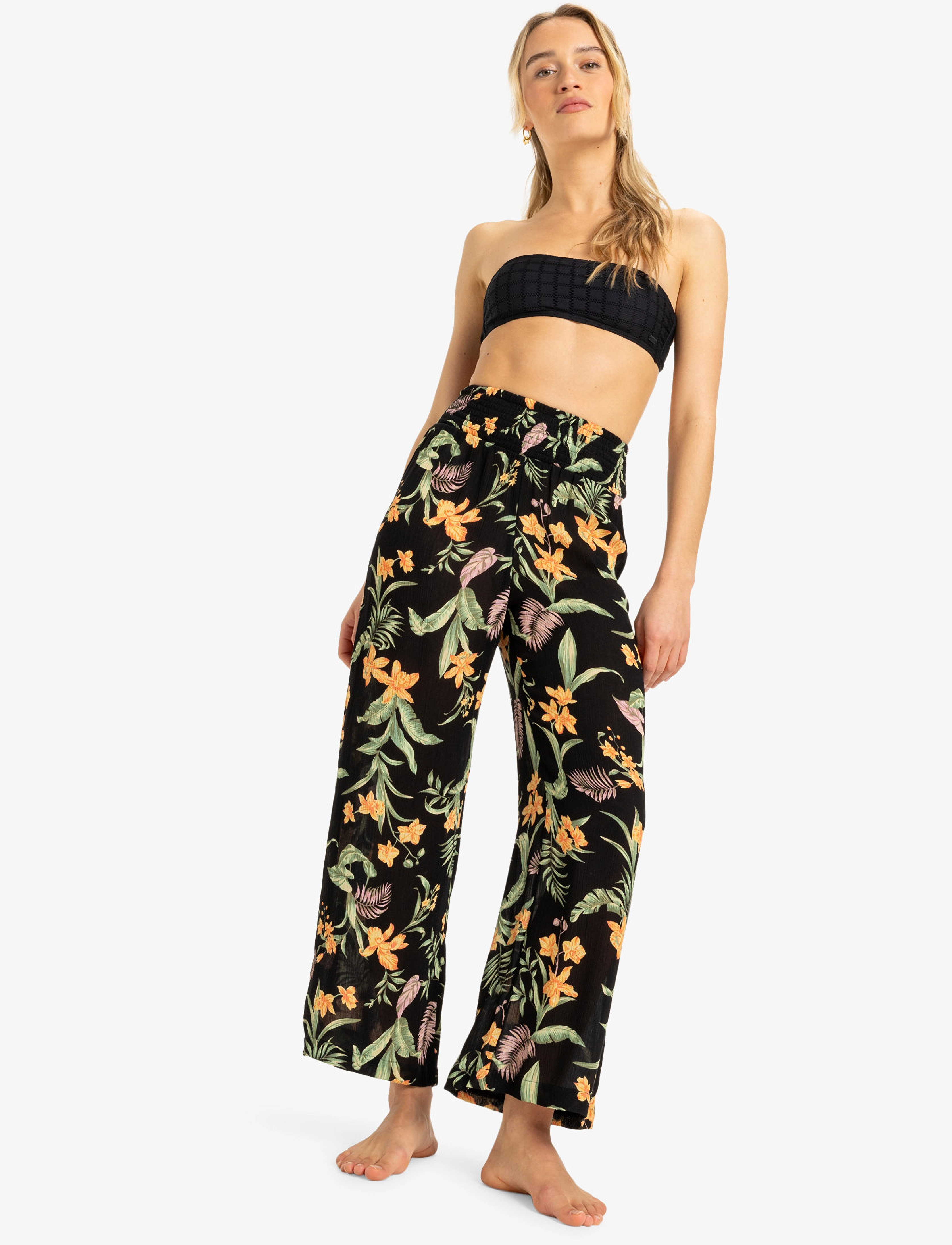 Roxy - ALONG THE BEACH PRINTED - casual trousers - anthracite island escape - 4
