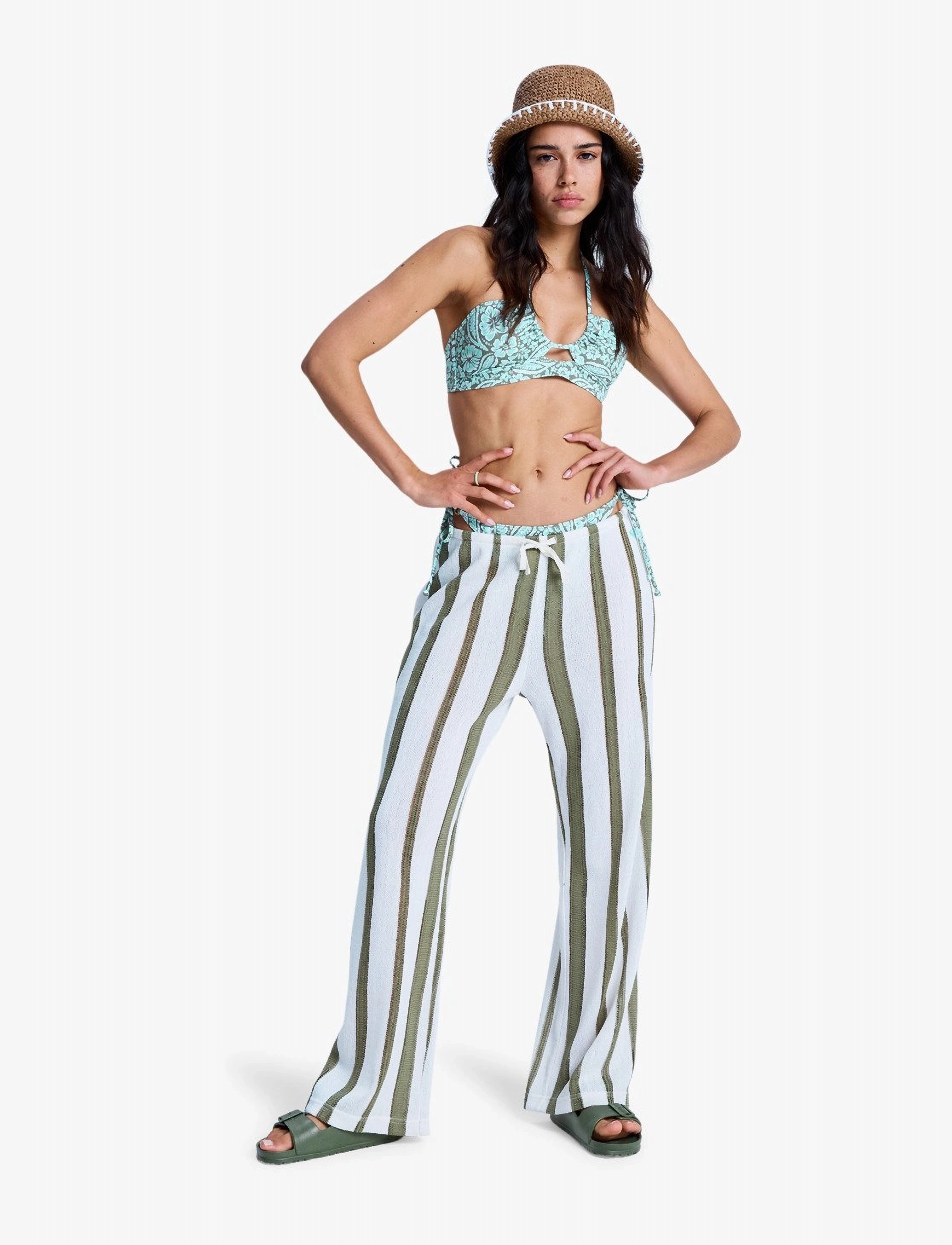 Roxy Nalu Sunset Pant, L, Khaki green, Sport Pants > Sport Casual Trousers, Dame