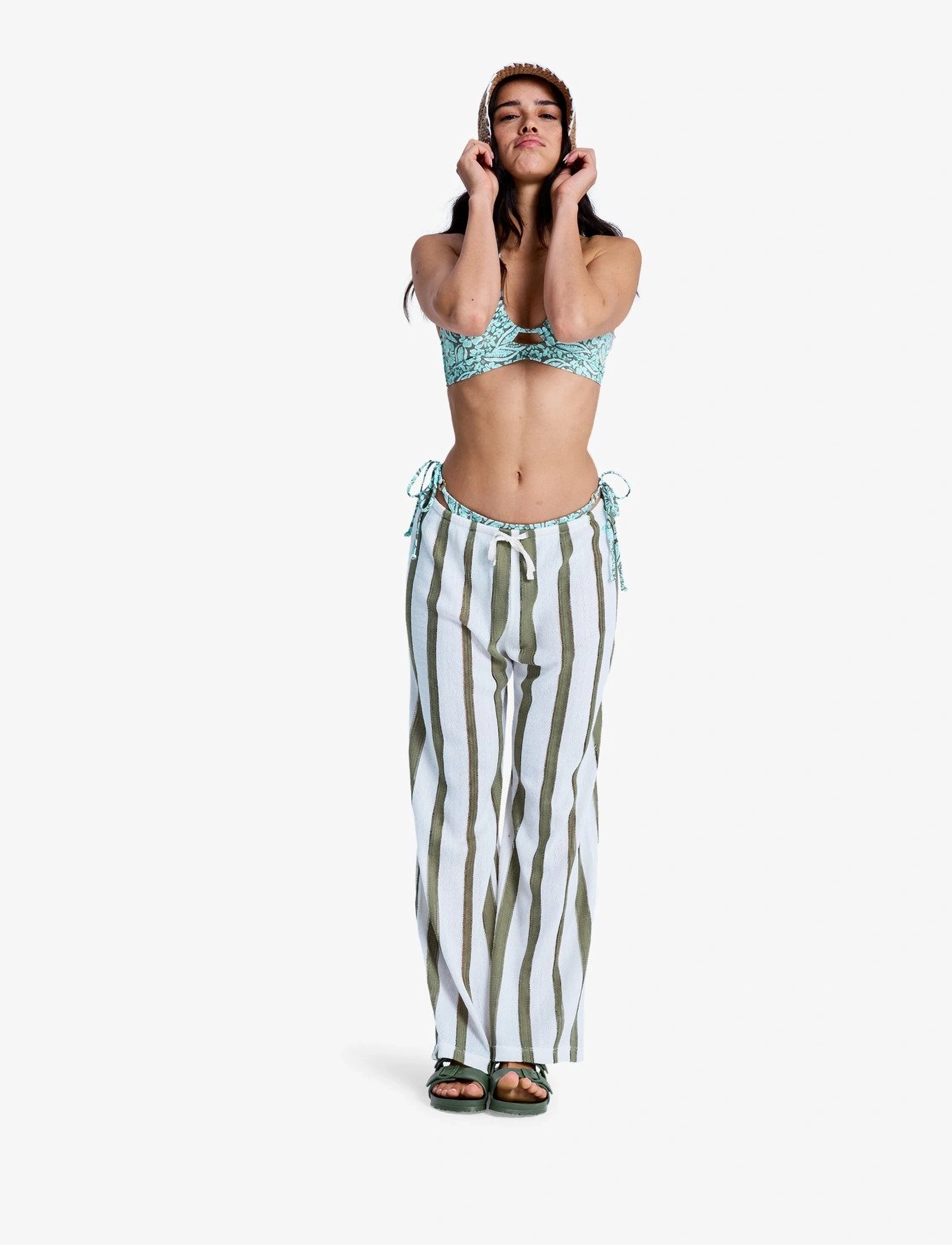 Roxy - NALU SUNSET PANT - casual byxor - oil green - 4