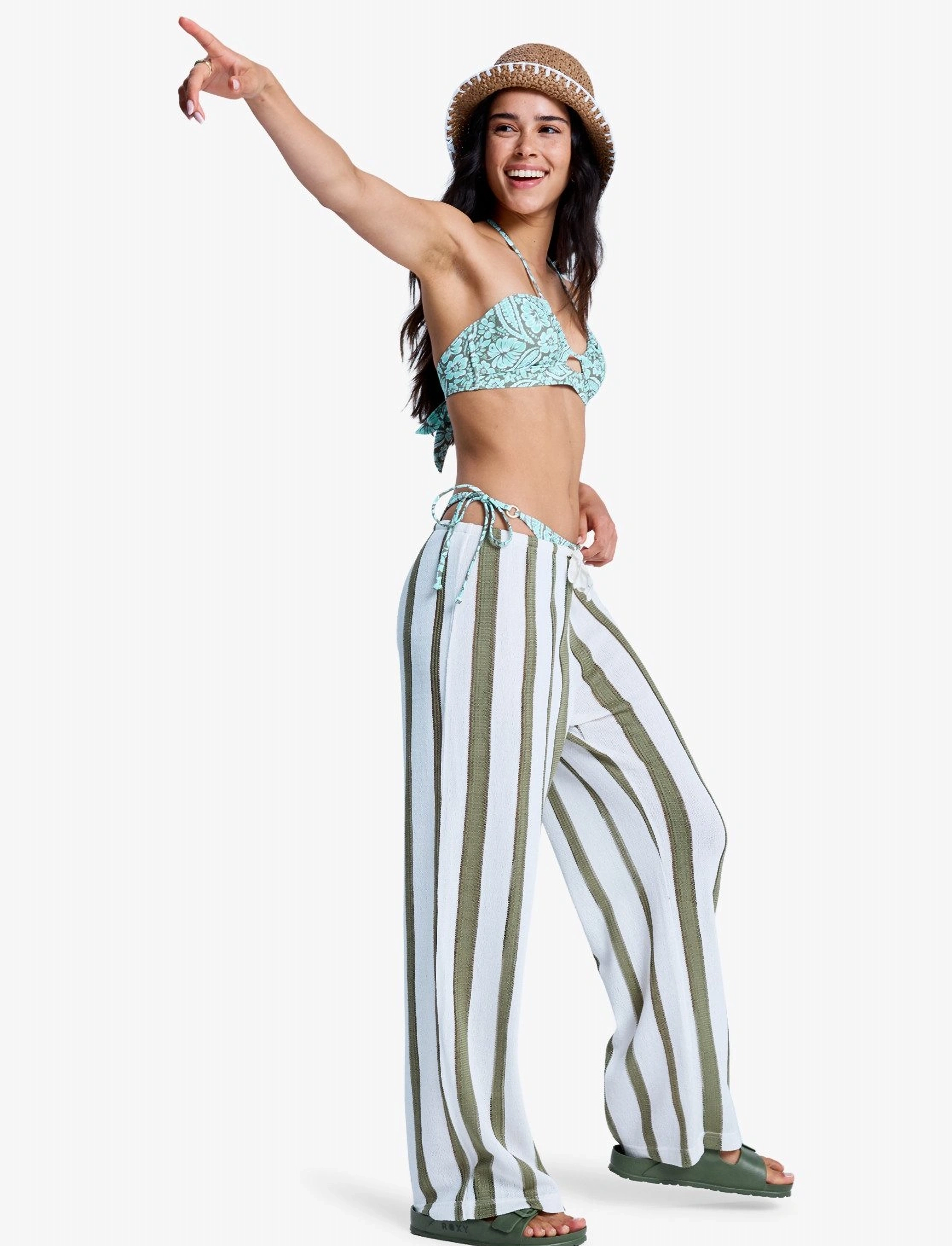 Roxy - NALU SUNSET PANT - casual byxor - oil green - 5