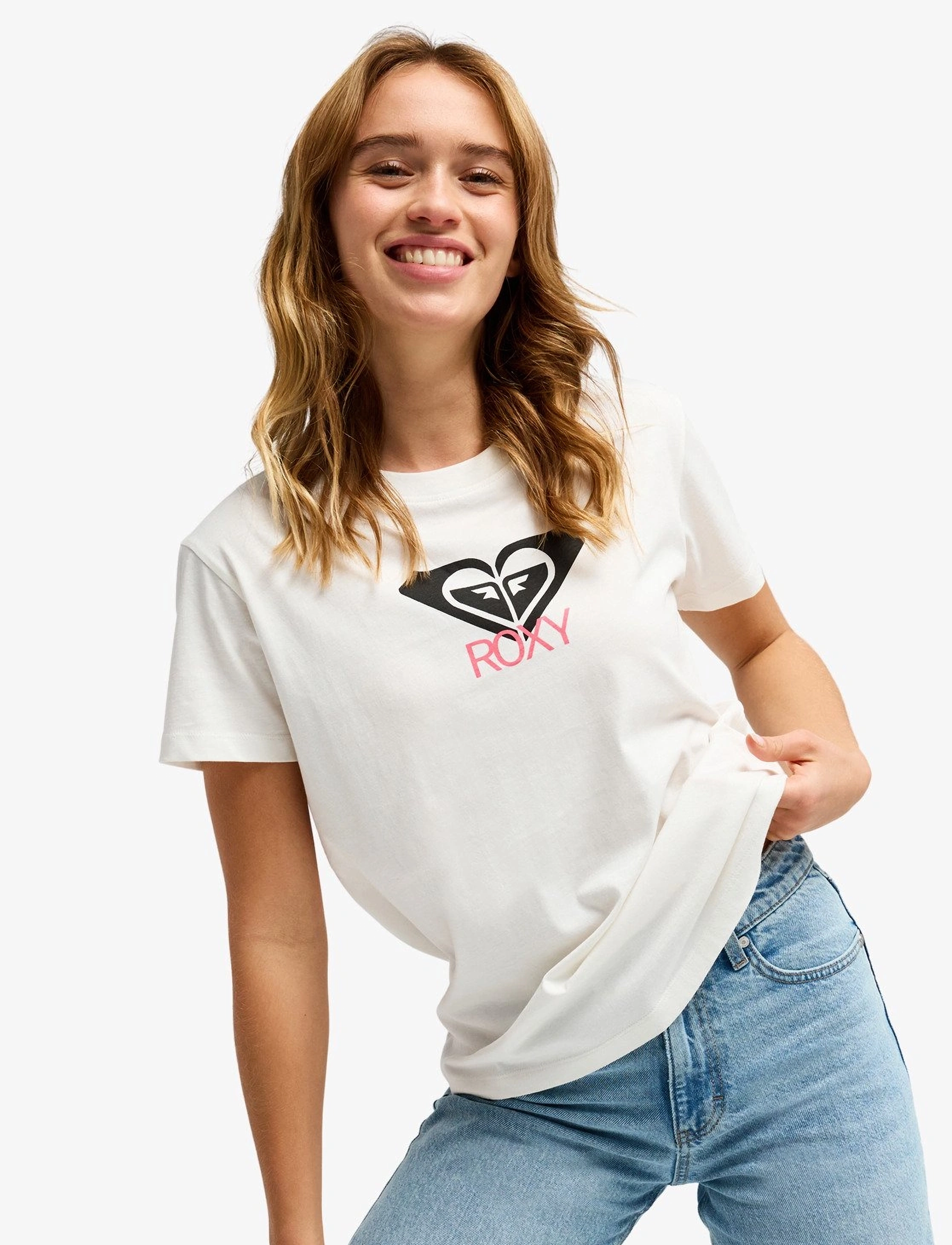 Roxy Ocean Road Art, Kvinder, Print T-shirt, Hvid, Str: XS