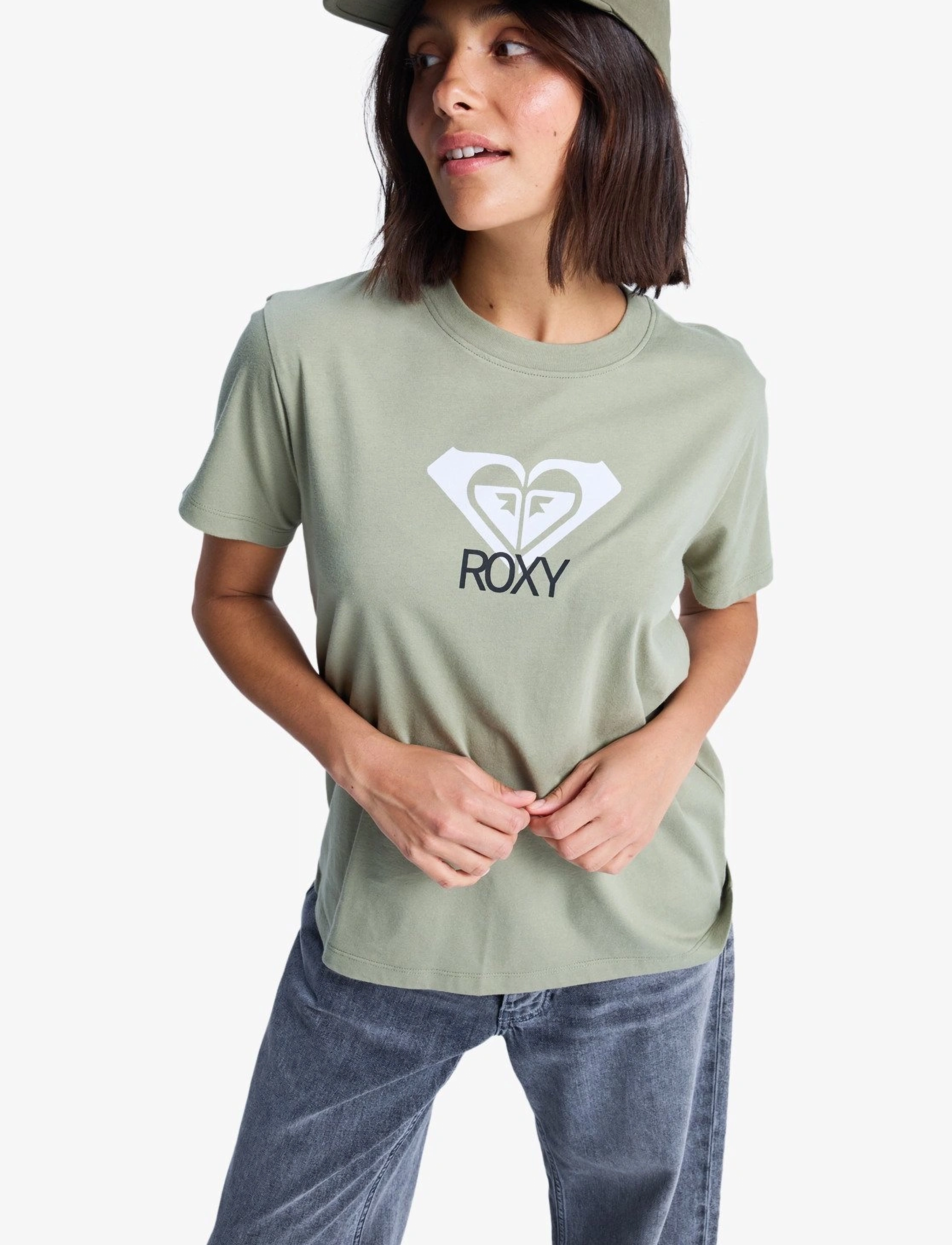 Roxy Ocean Road Art, Kvinder, Print T-shirt, Kakigrøn, Str: XS