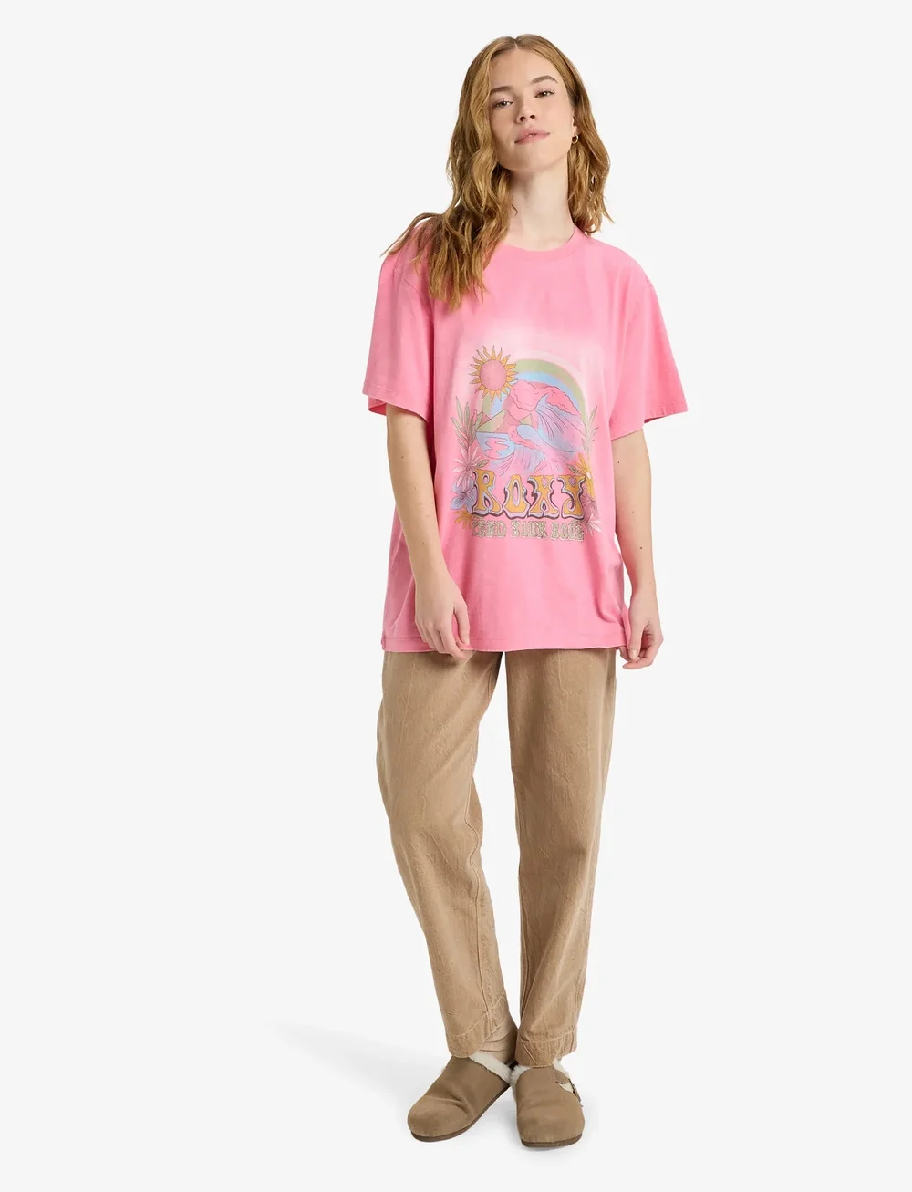 Roxy - SUNNYOVERSIZE OPTIC WASH - t-shirts - pink cosmos - 4