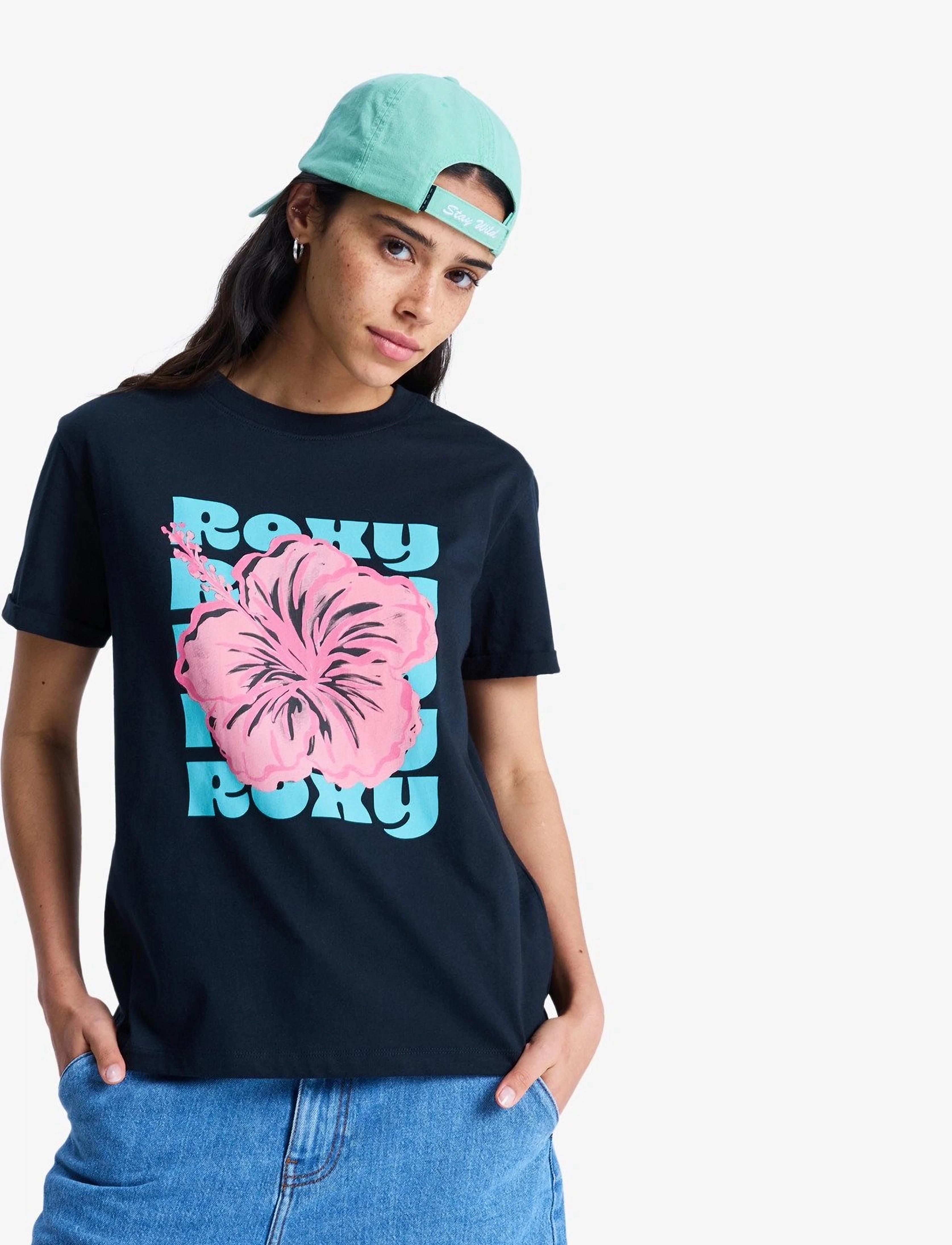 Roxy Oceanregular Poster, XS, Black, Sports Overdele & T-shirts > Sport T-shirts, Dame