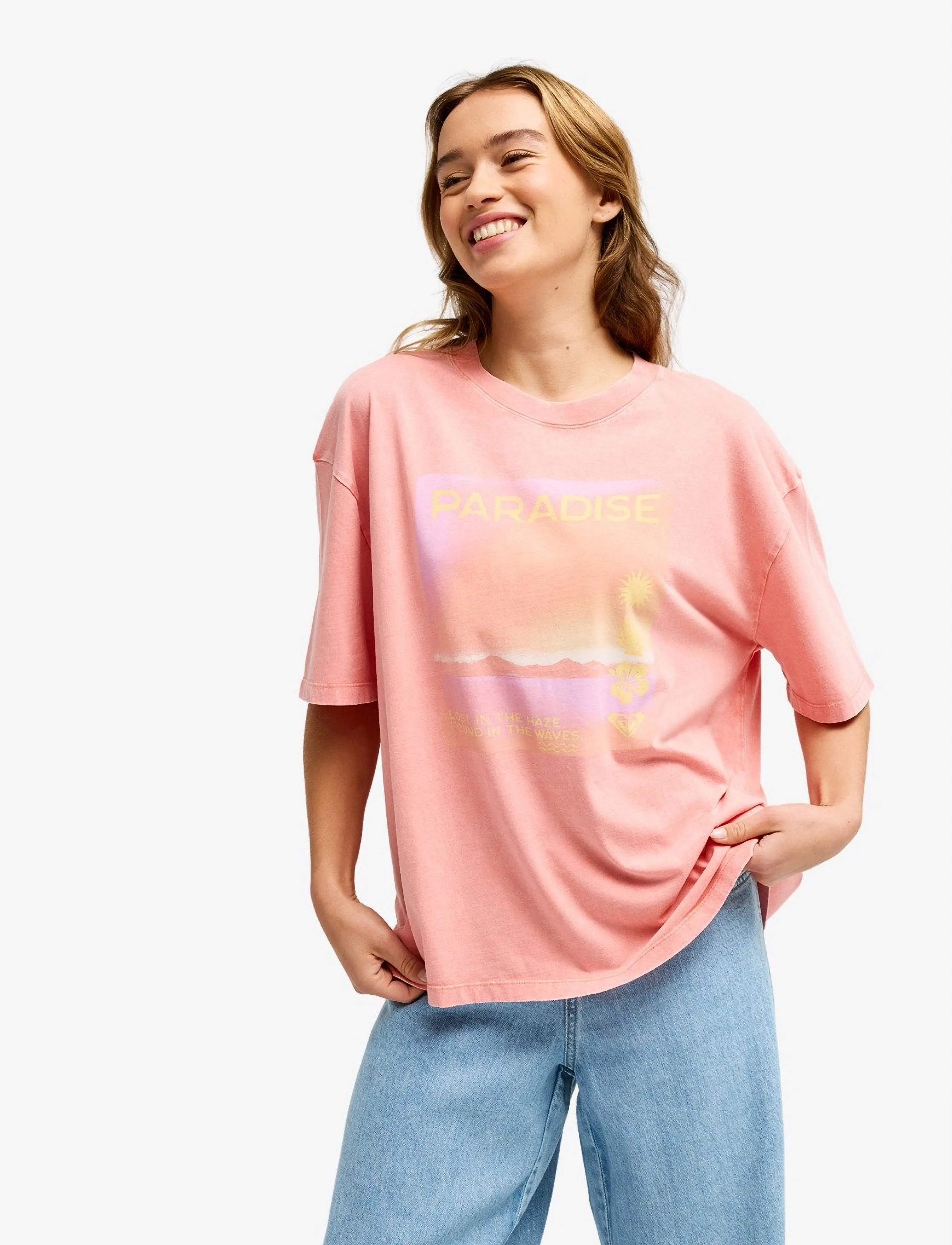Roxy - TALLOVERSIZE WASHED - t-shirts - camellia - 0