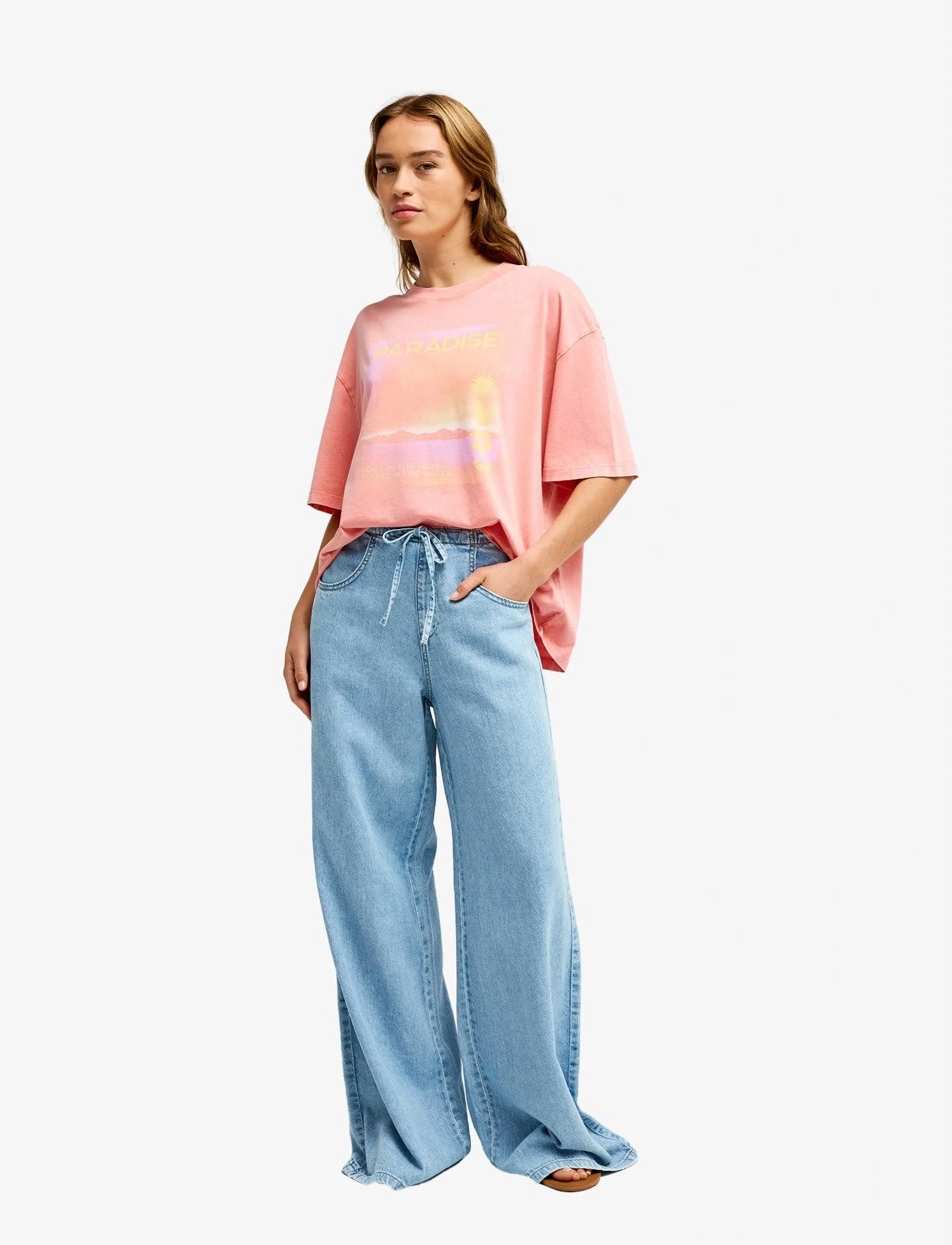 Roxy - TALLOVERSIZE WASHED - t-shirts - camellia - 4
