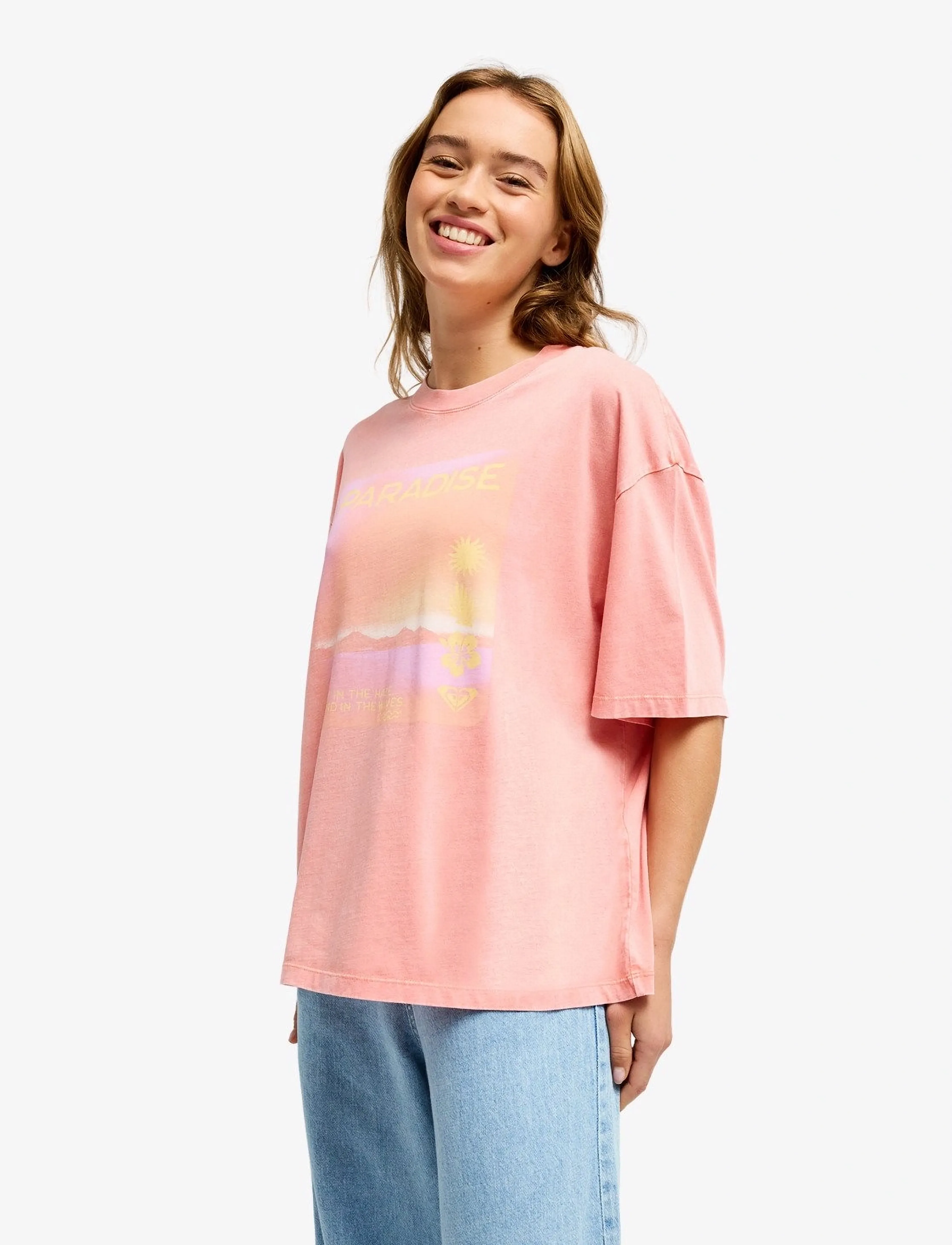 Roxy - TALLOVERSIZE WASHED - t-shirts - camellia - 5