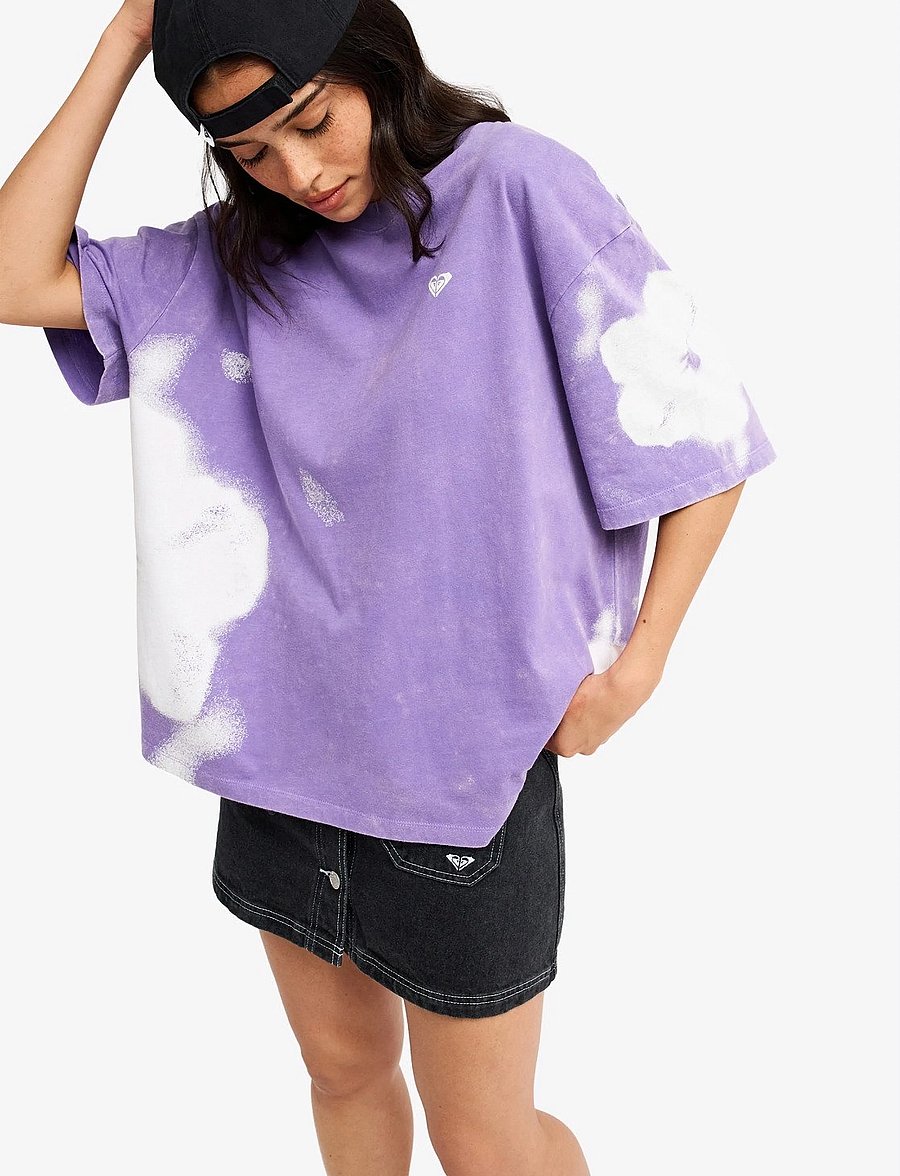 Roxy - TALLOVERSIZE WASHED - t-shirts - dahlia purple - 0
